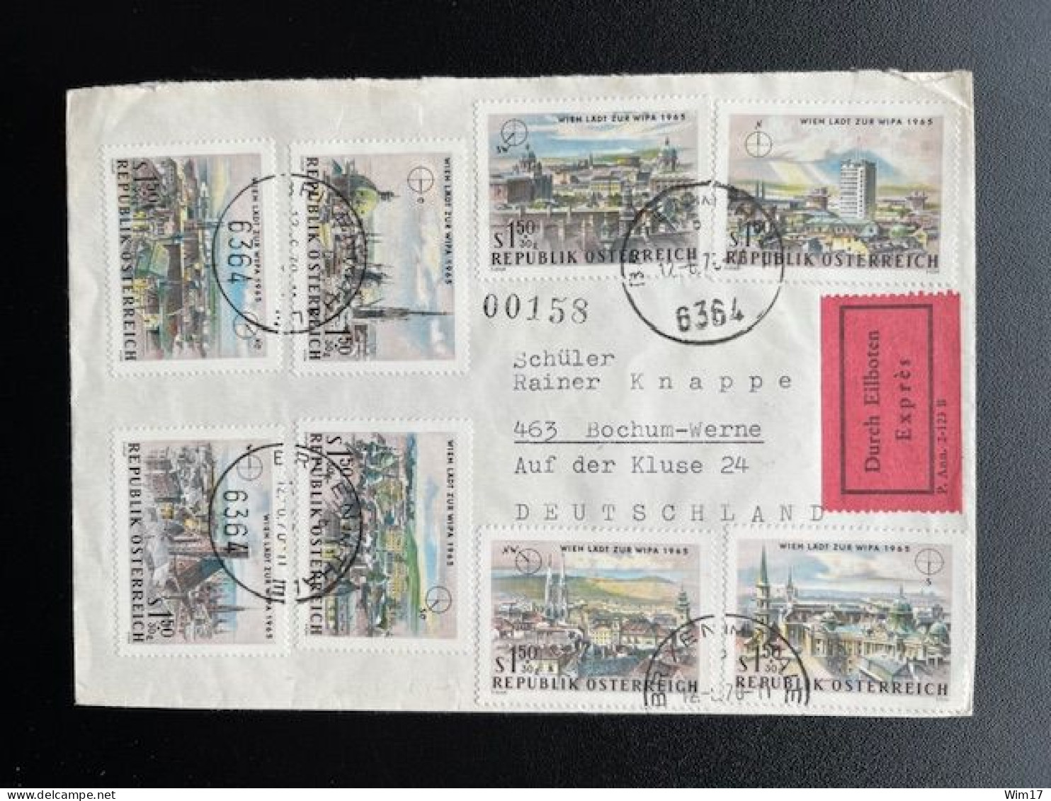 AUSTRIA 1970 EXPRESS LETTER BRIXEN IM THALE TO BOCHUM WERNE 12-06-1970 OOSTENRIJK OSTERREICH EXPRES EILBOTEN - Briefe U. Dokumente