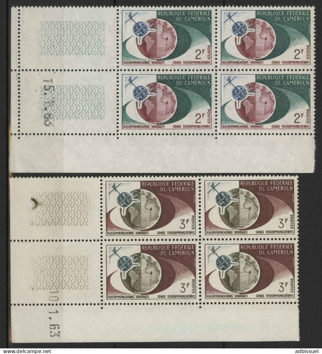 CAMEROUN N° 362 + 363 Neufs ** (MNH) Blocs De Quatre Avec Coin Daté 15/1/63 TB - Camerún (1960-...)