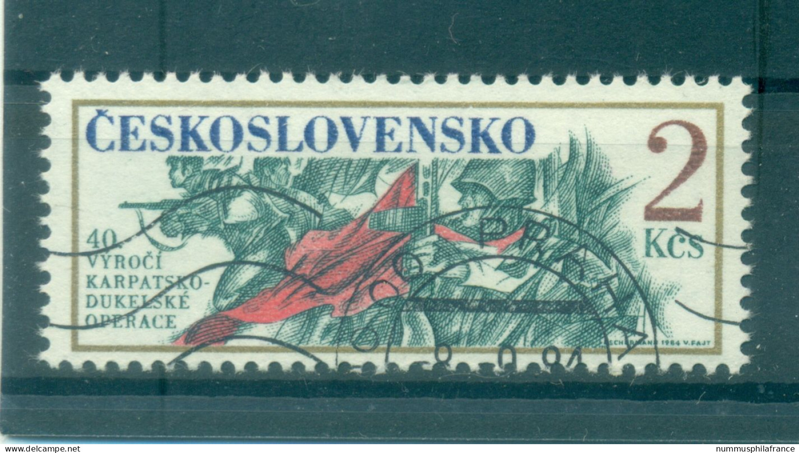 Tchécoslovaquie 1984 - Y & T N. 2599 - Bataille Du Col De Dukla (Michel N. 2781) - Gebraucht