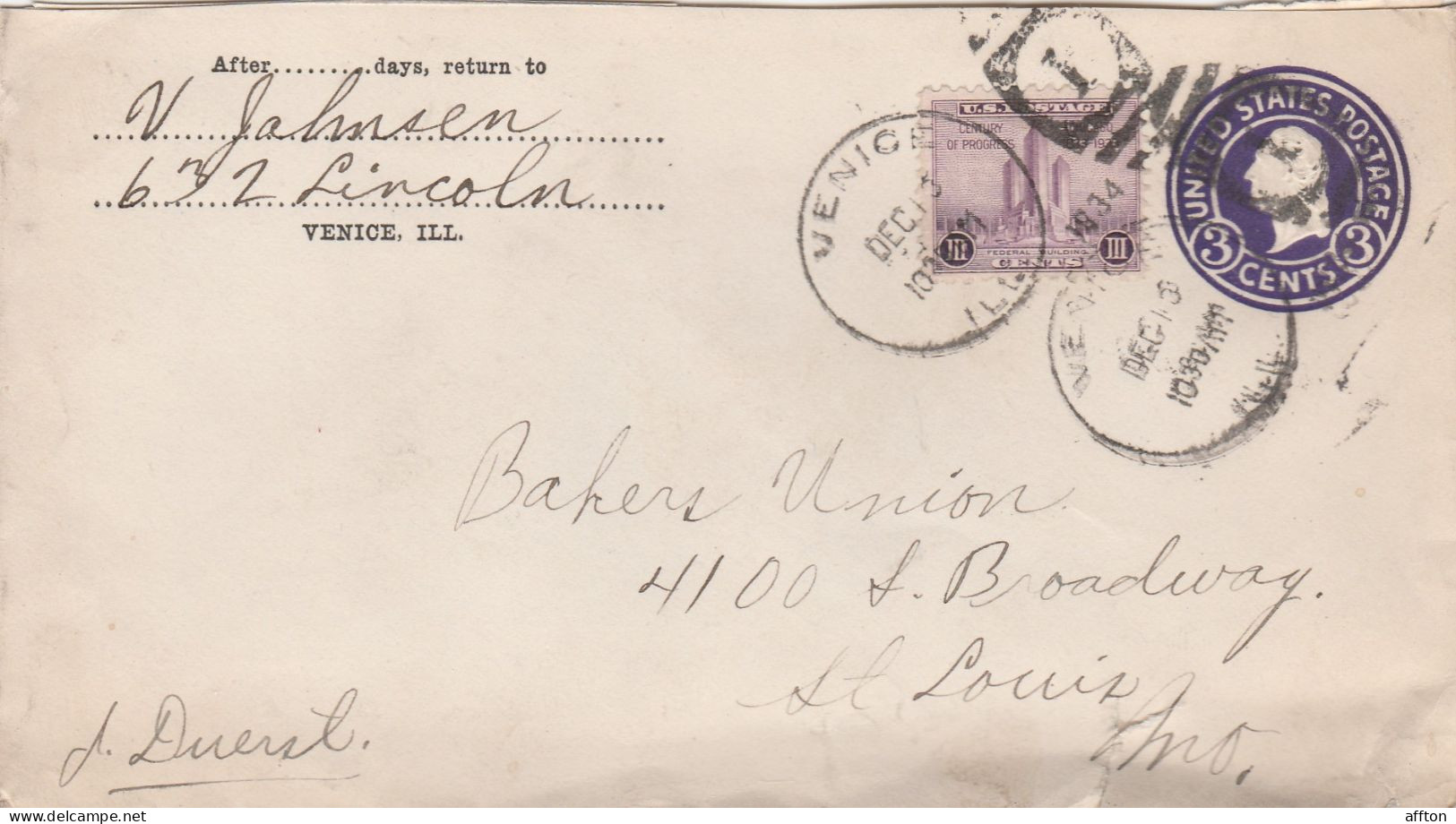 United States Old Cover Mailed - 1921-40