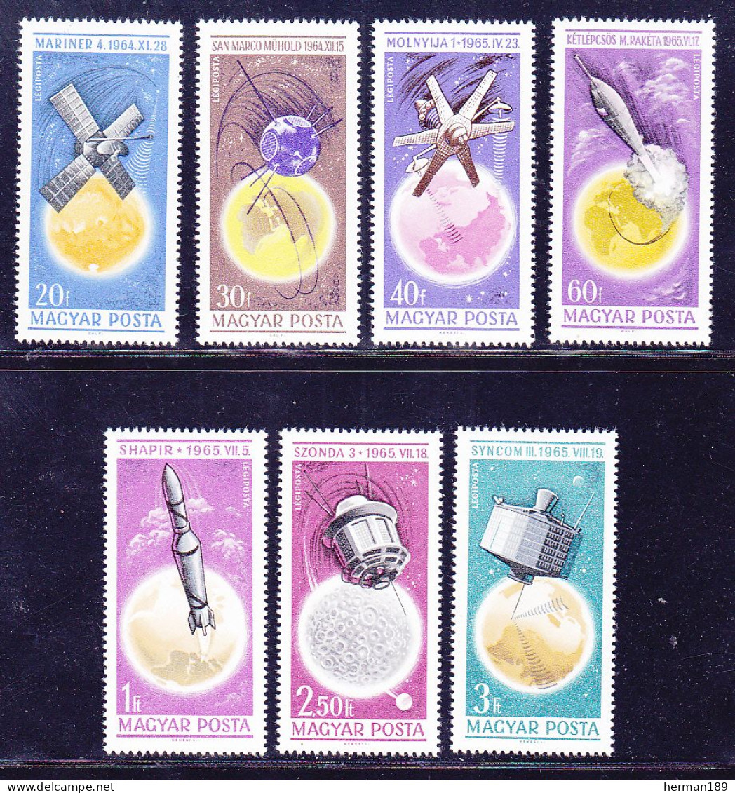 HONGRIE AERIENS N°  272 à 278 ** MNH Neufs Sans Charnière, TB (D7249) Conquête De L'espace - 1965 - Unused Stamps