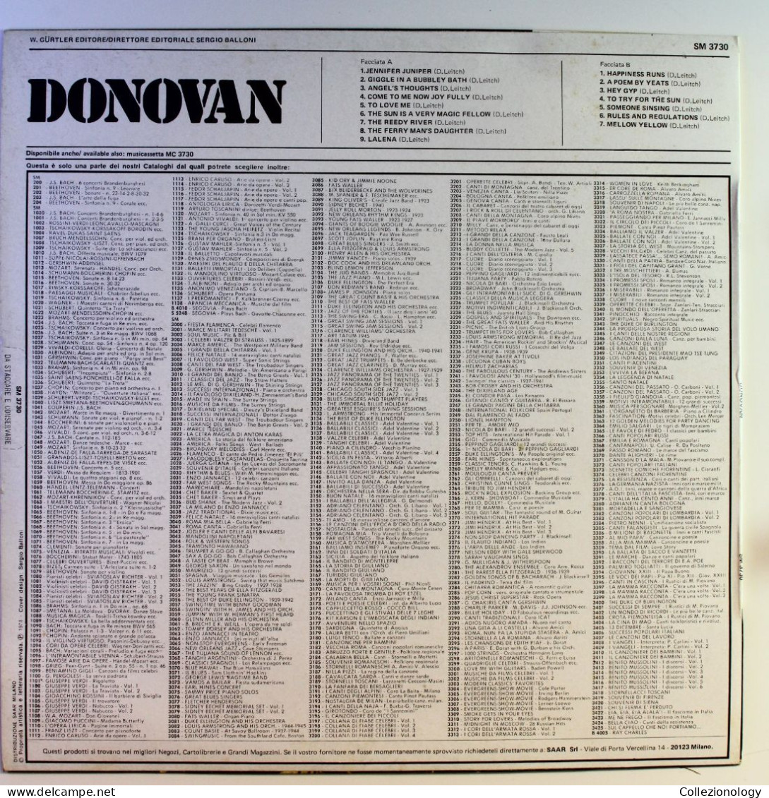 DISCO VINILE 33 GIRI 12" 1974 DONOVAN DONOVAN JOKER SM 3730 ITALY 0011 - Country Y Folk