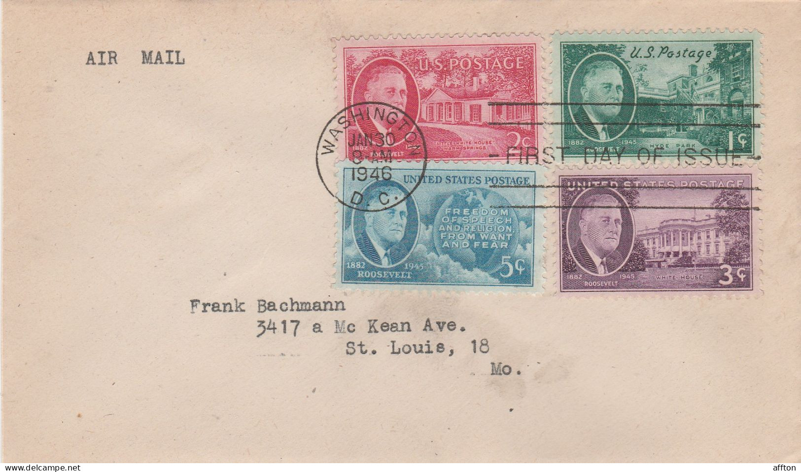 United States 1946 FDC Mailed - 1941-1950