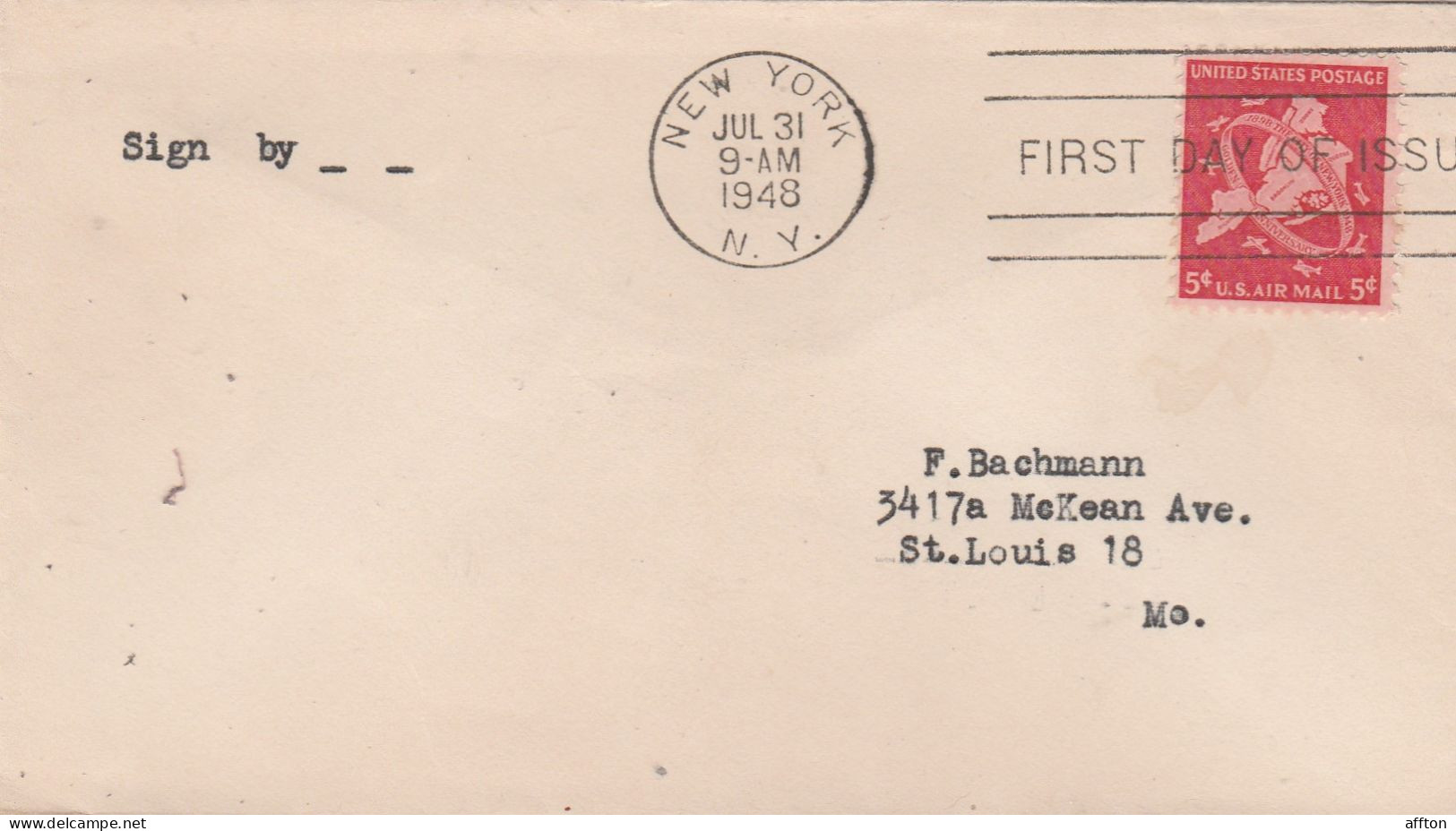 United States 1948 FDC Mailed - 1941-1950