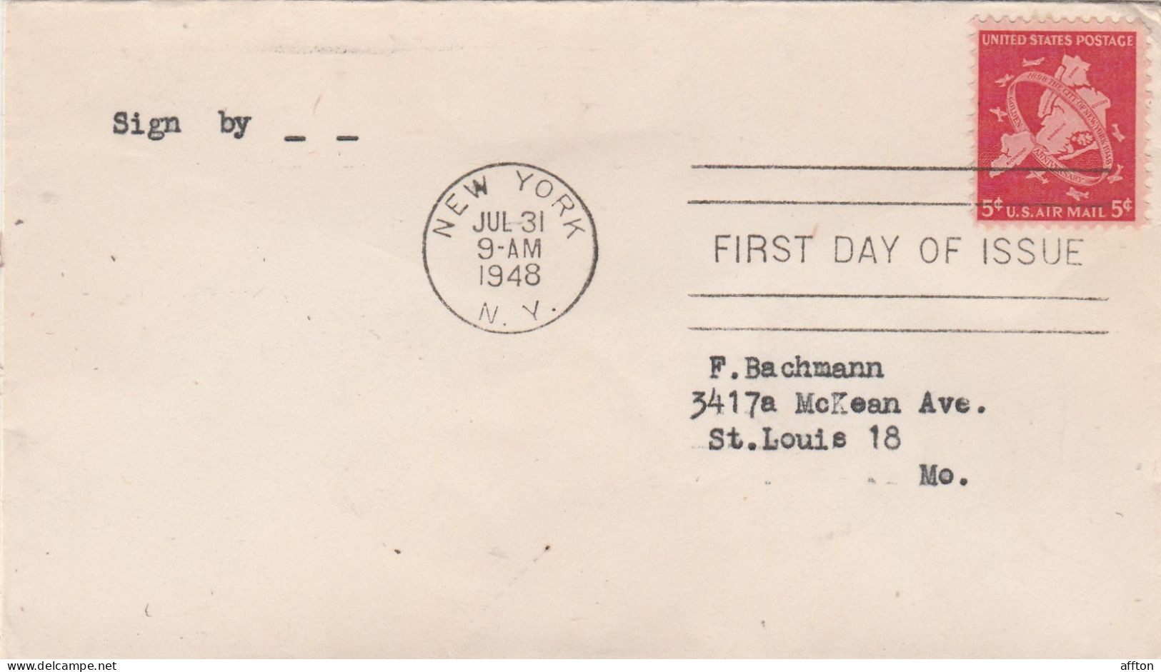 United States 1948 FDC Mailed - 1941-1950