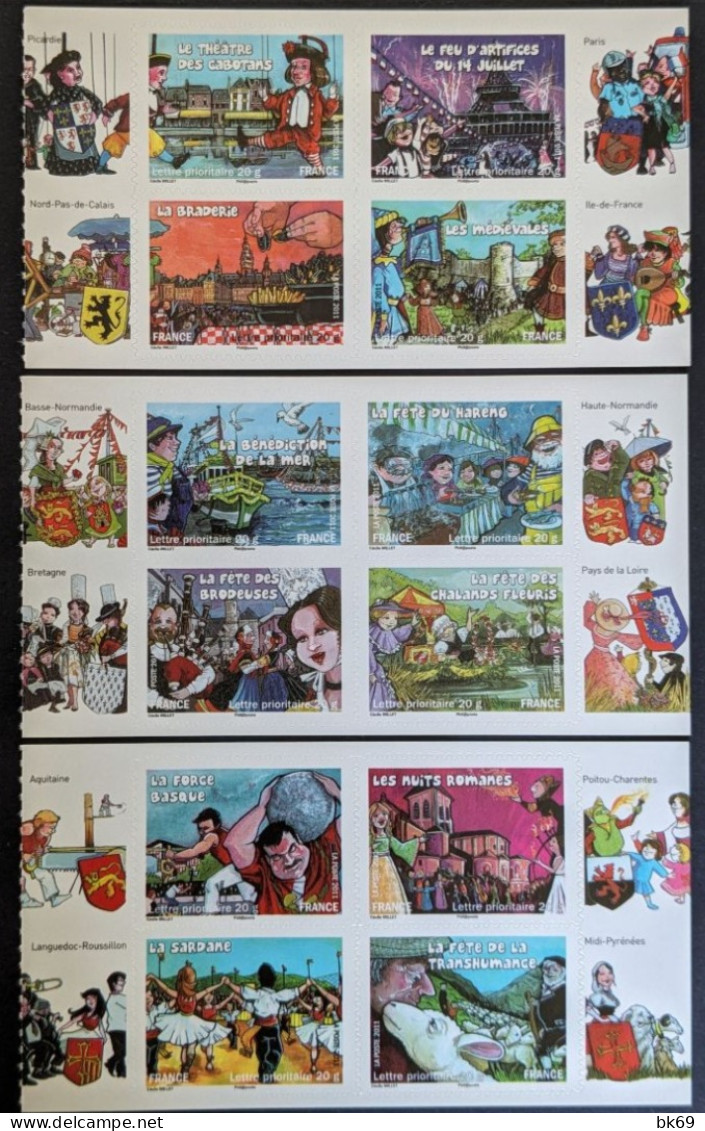 566 à 577 TP Du Carnet Fêtes Régions Sous Faciale 17.16€ - Unused Stamps