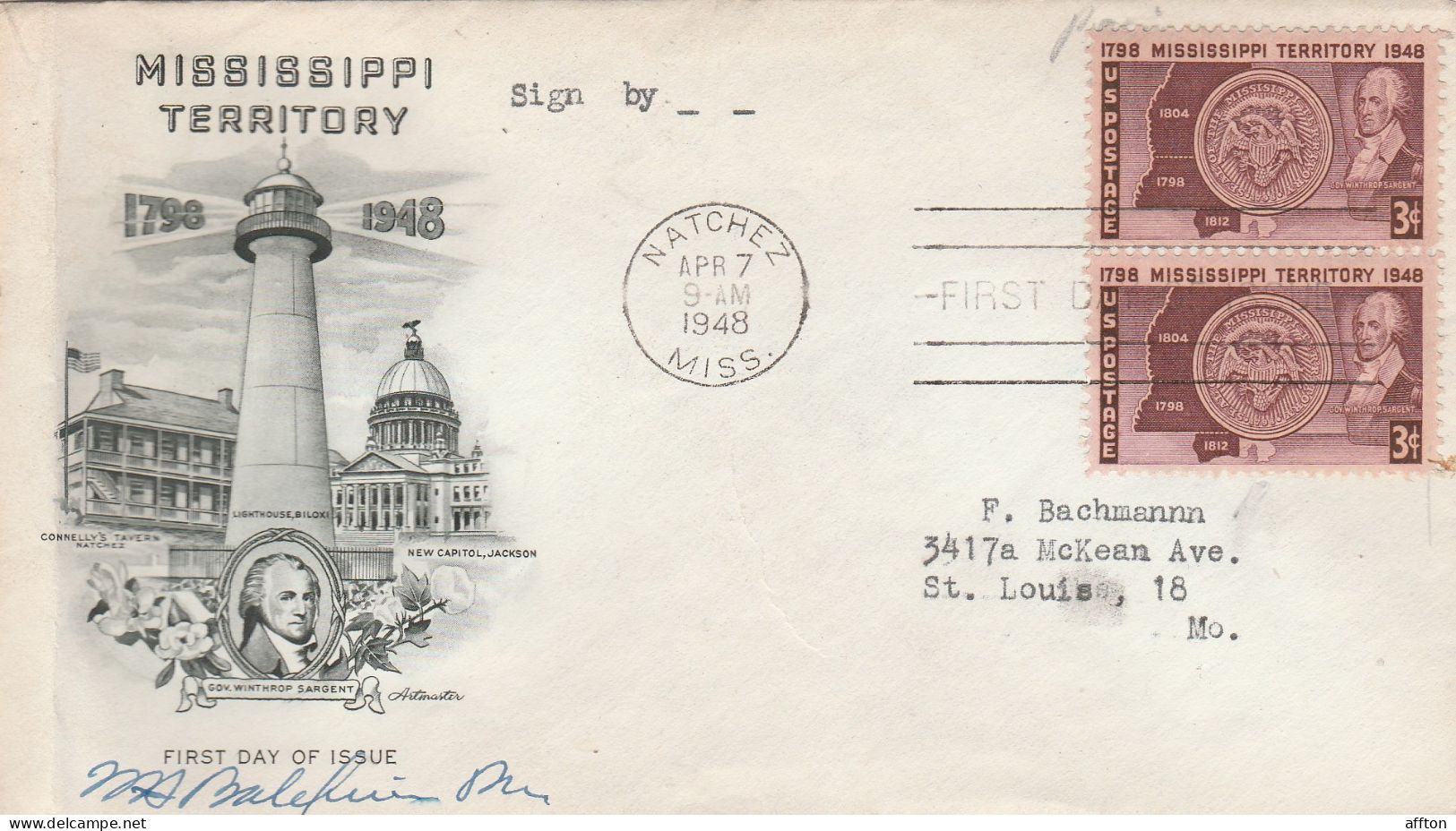 United States 1948 FDC Mailed - 1941-1950