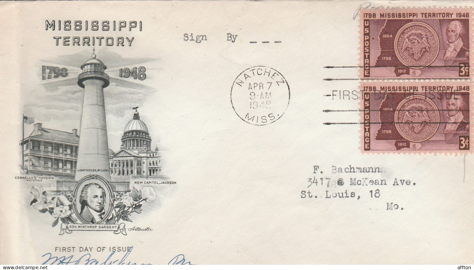 United States 1948 FDC Mailed - 1941-1950