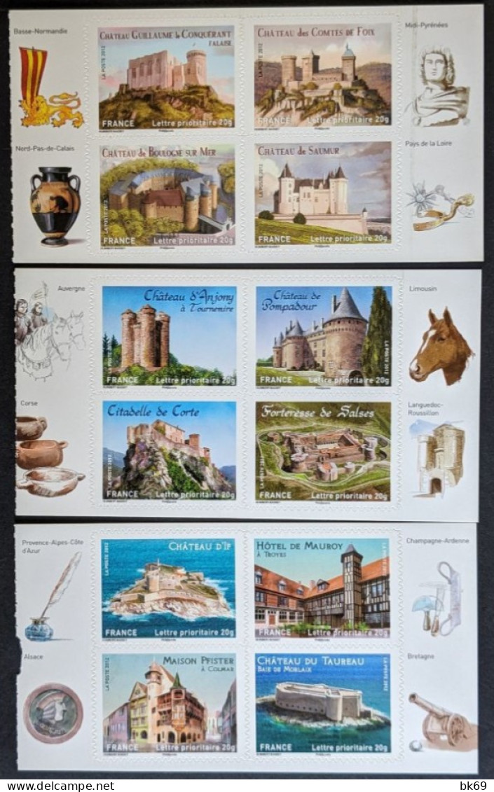 714 à 725 TP Du Carnet Chateaux Sous Faciale - Unused Stamps
