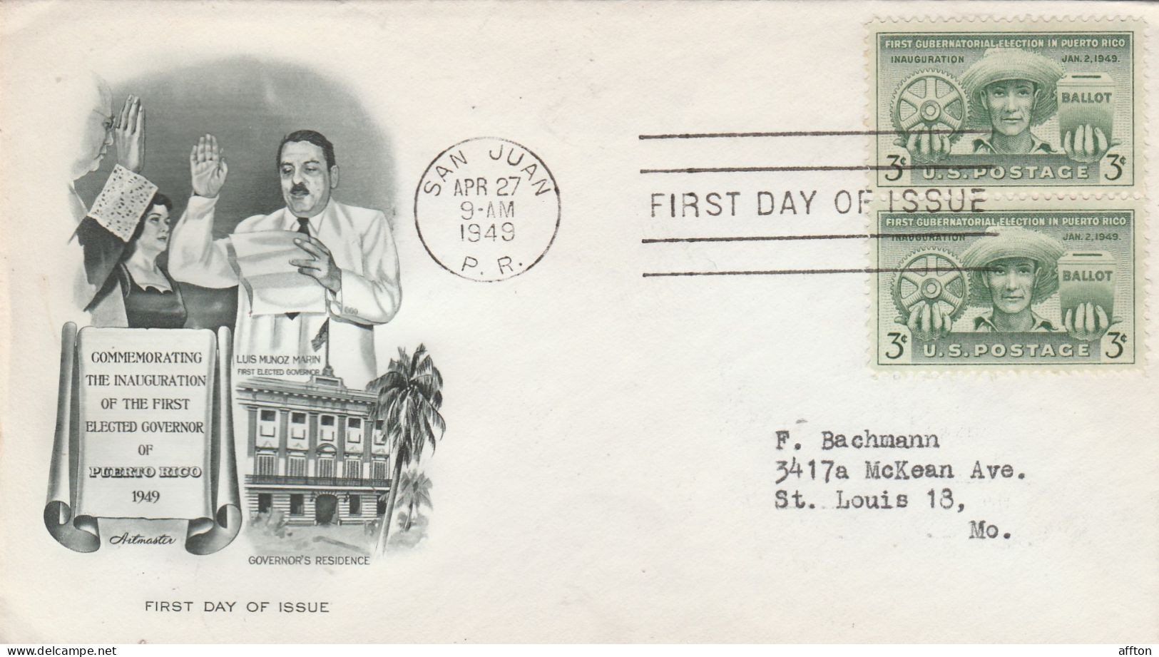 United States 1949 FDC Mailed - 1941-1950