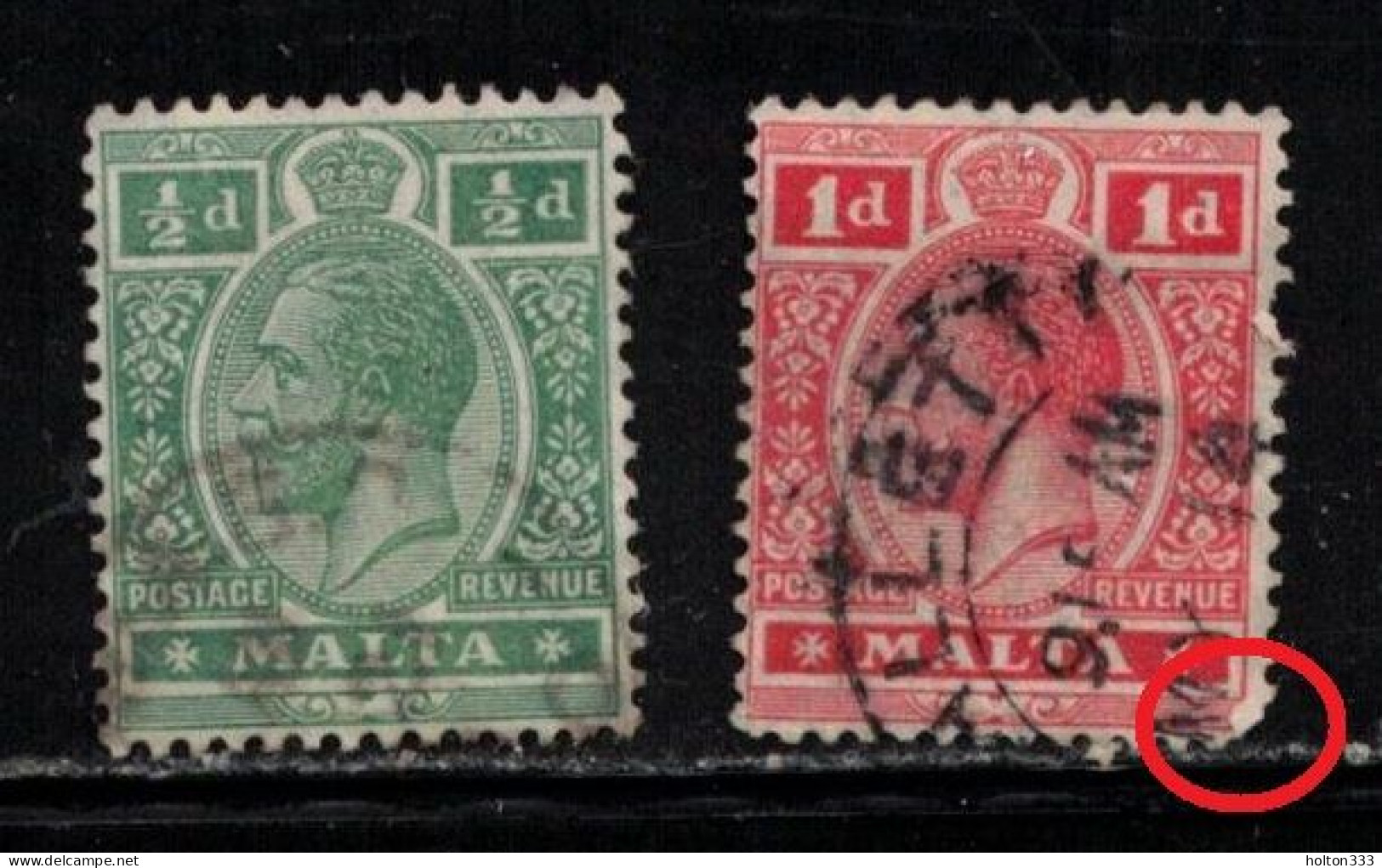 MALTA Scott # 50-1 Used - KGV - Malta (...-1964)