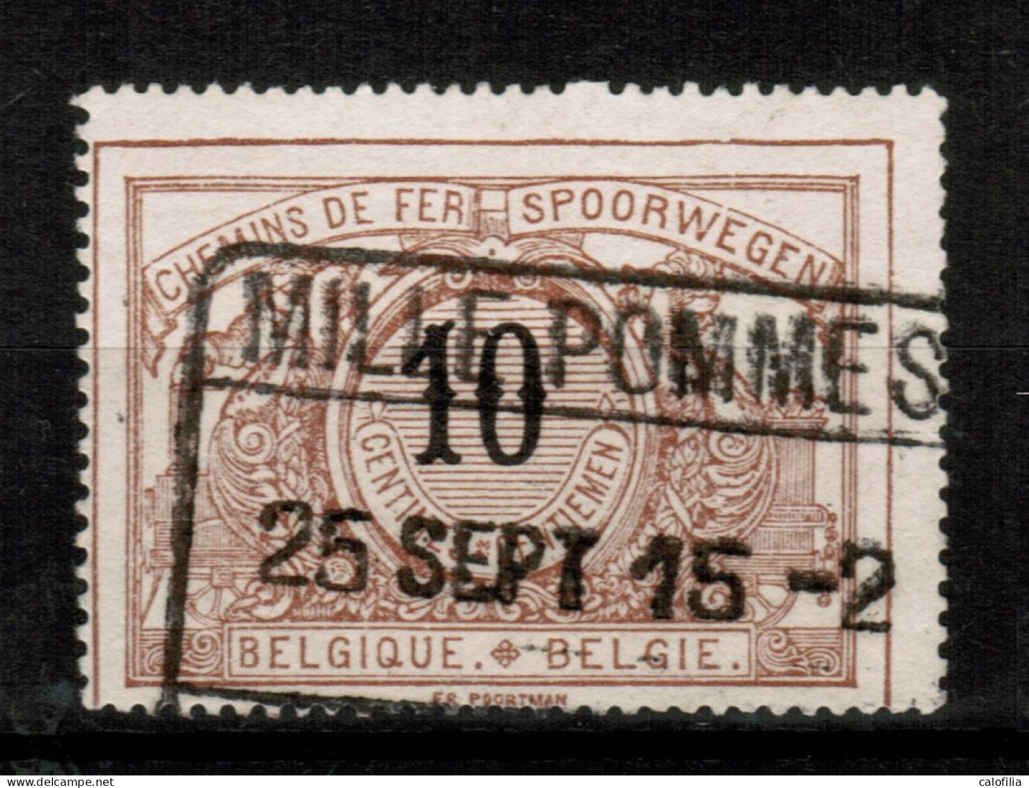 Chemins De Fer TR 15, Obliteration Centrale Nette MILLE POMMES (SINAY Apres 1909), R.RARE - Sonstige & Ohne Zuordnung