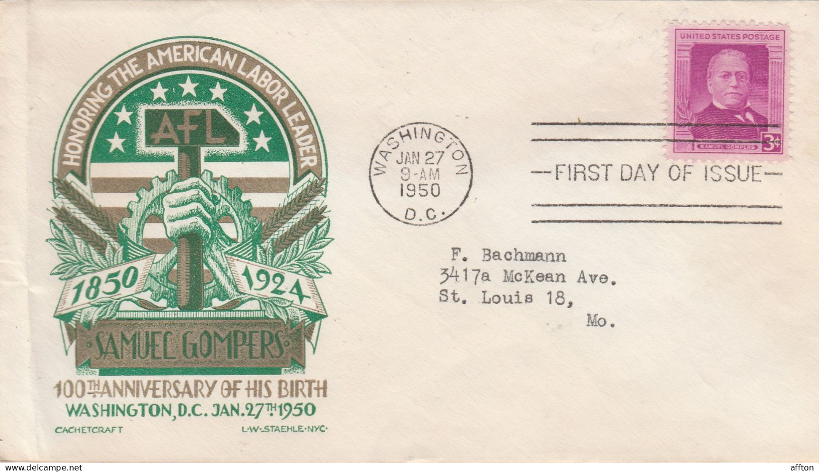 United States 1950 FDC Mailed - 1941-1950