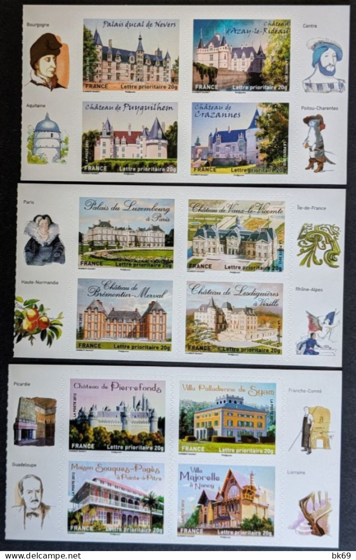 726 à 737 TP Du Carnet Châteaux Sous Faciale 17.16€ - Unused Stamps