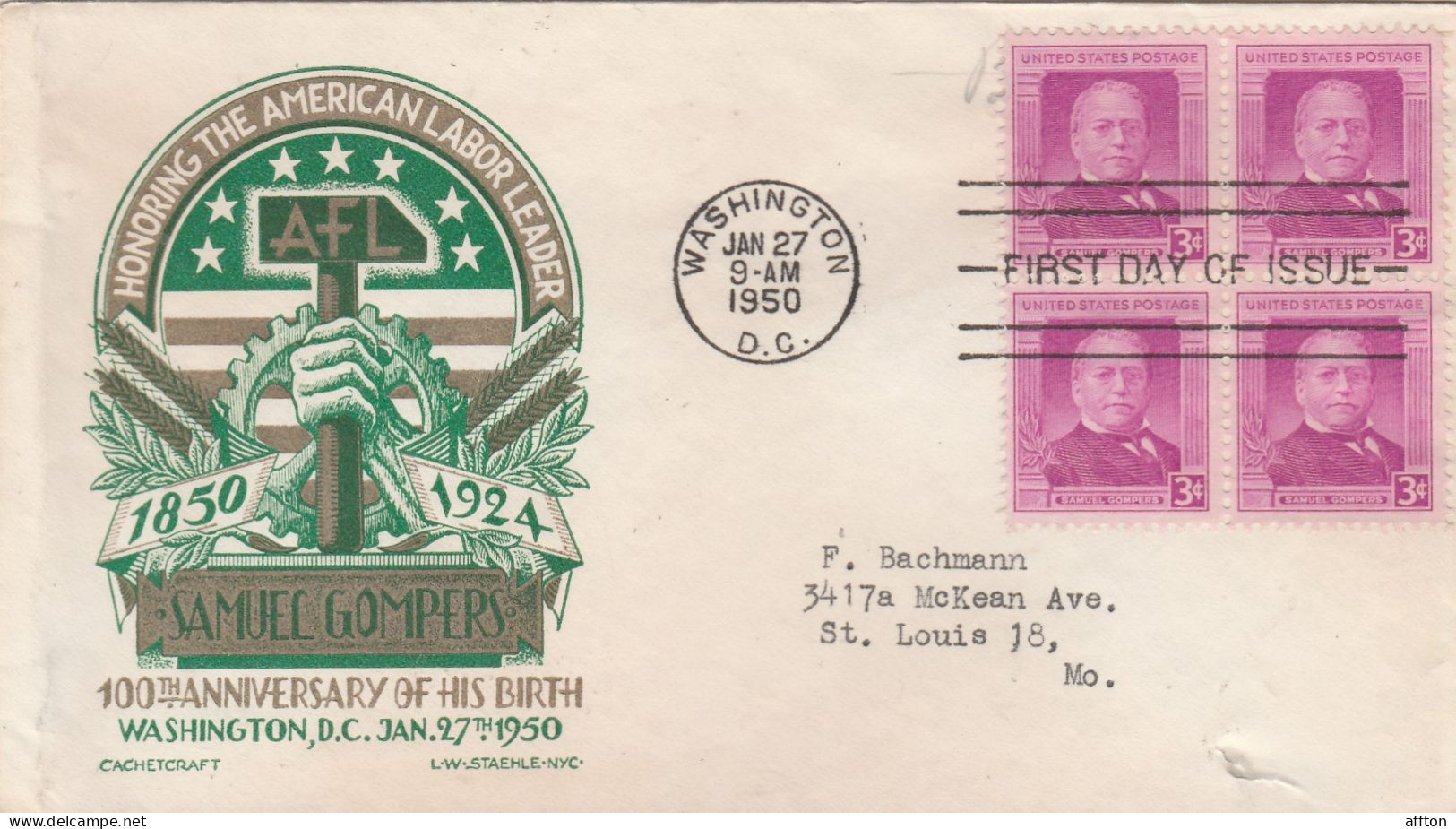 United States 1950 FDC Mailed - 1941-1950