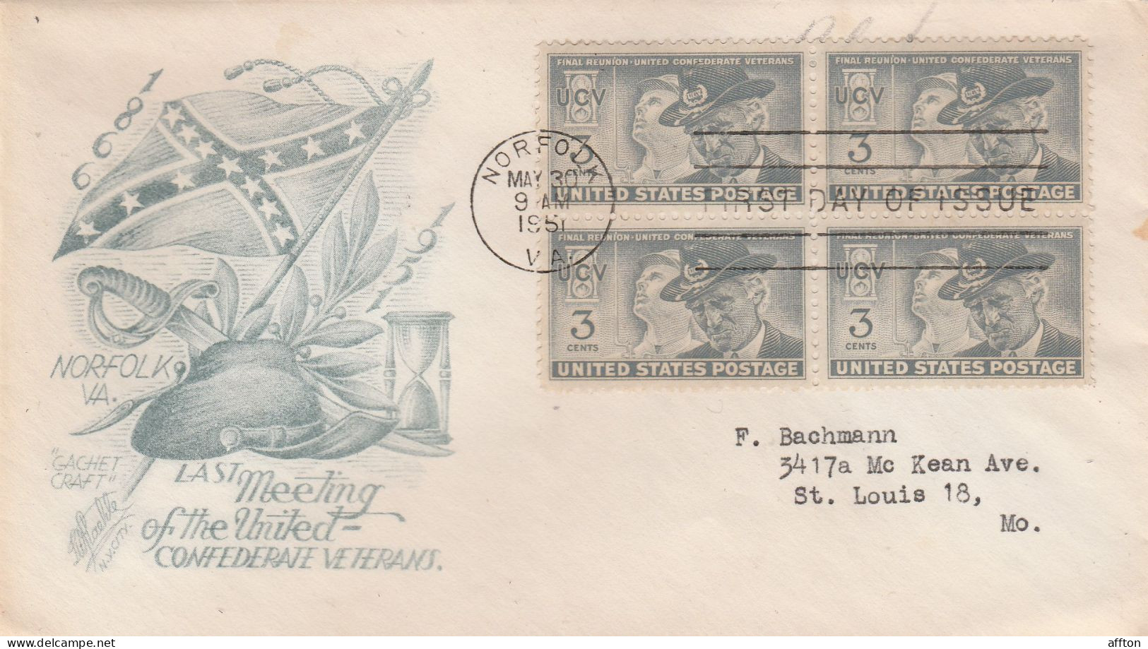 United States 1951 FDC Mailed - 1941-1950