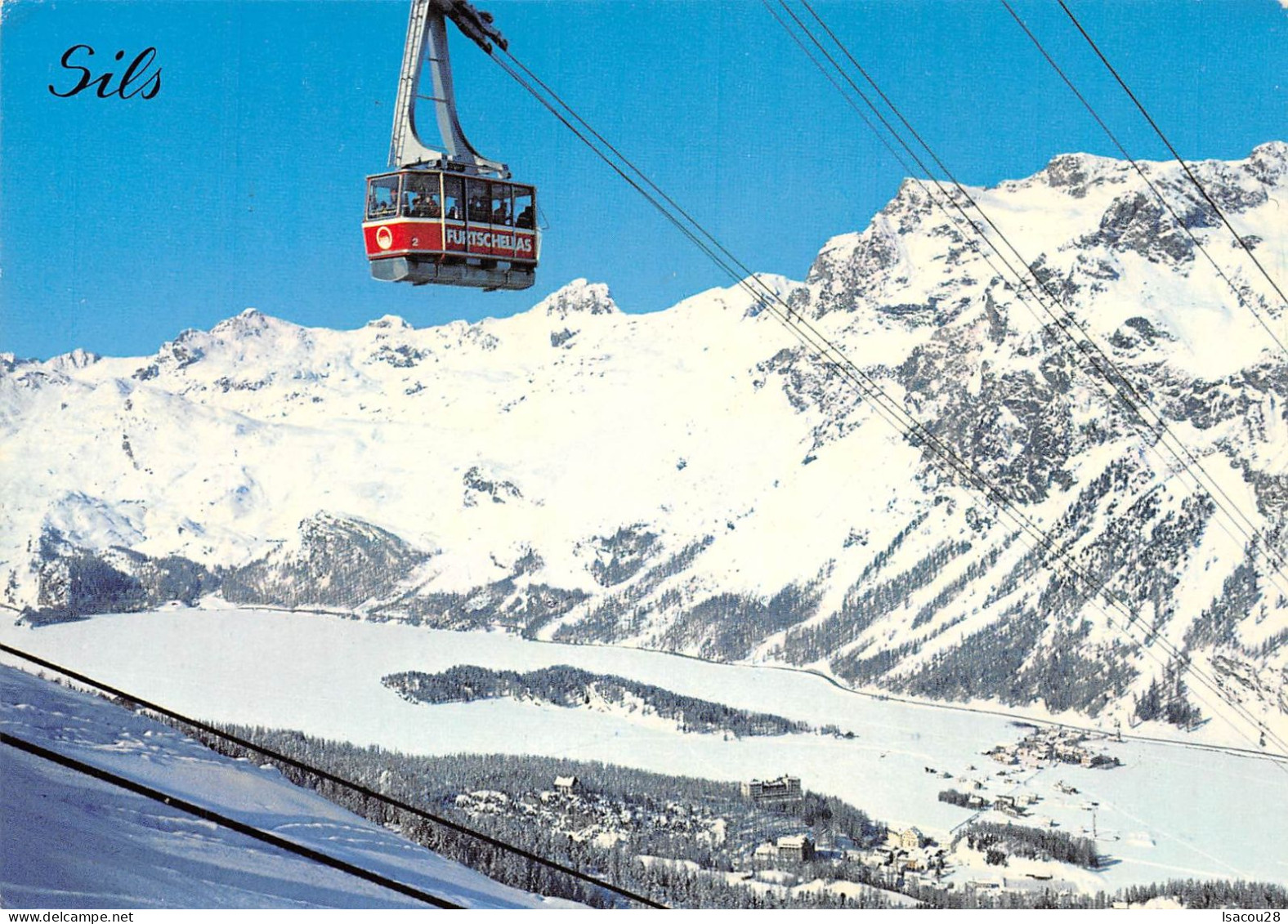 SUISSE -LAC DE SILS . SIHL - TELEPHERIQUE 6 SOUS LA NEIGE - Lago Del Sihl