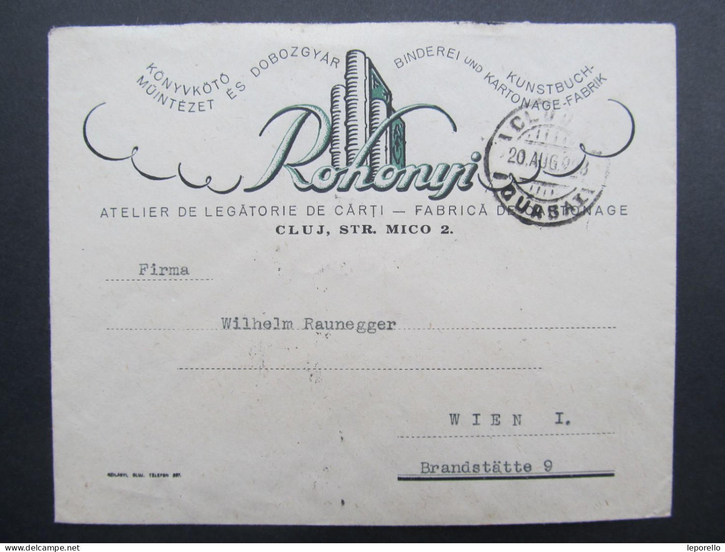 BRIEF Cluj - Wien Rohonyi 1928  // D*58800 - Lettres & Documents
