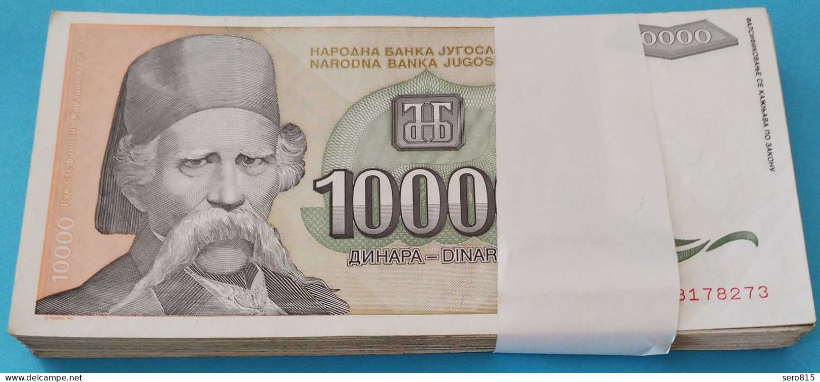 Jugoslawien - Yugoslavia Bundle Mit 100 Stück 10000 10.000 Dinara 1993 Pick 129 - Jugoslavia