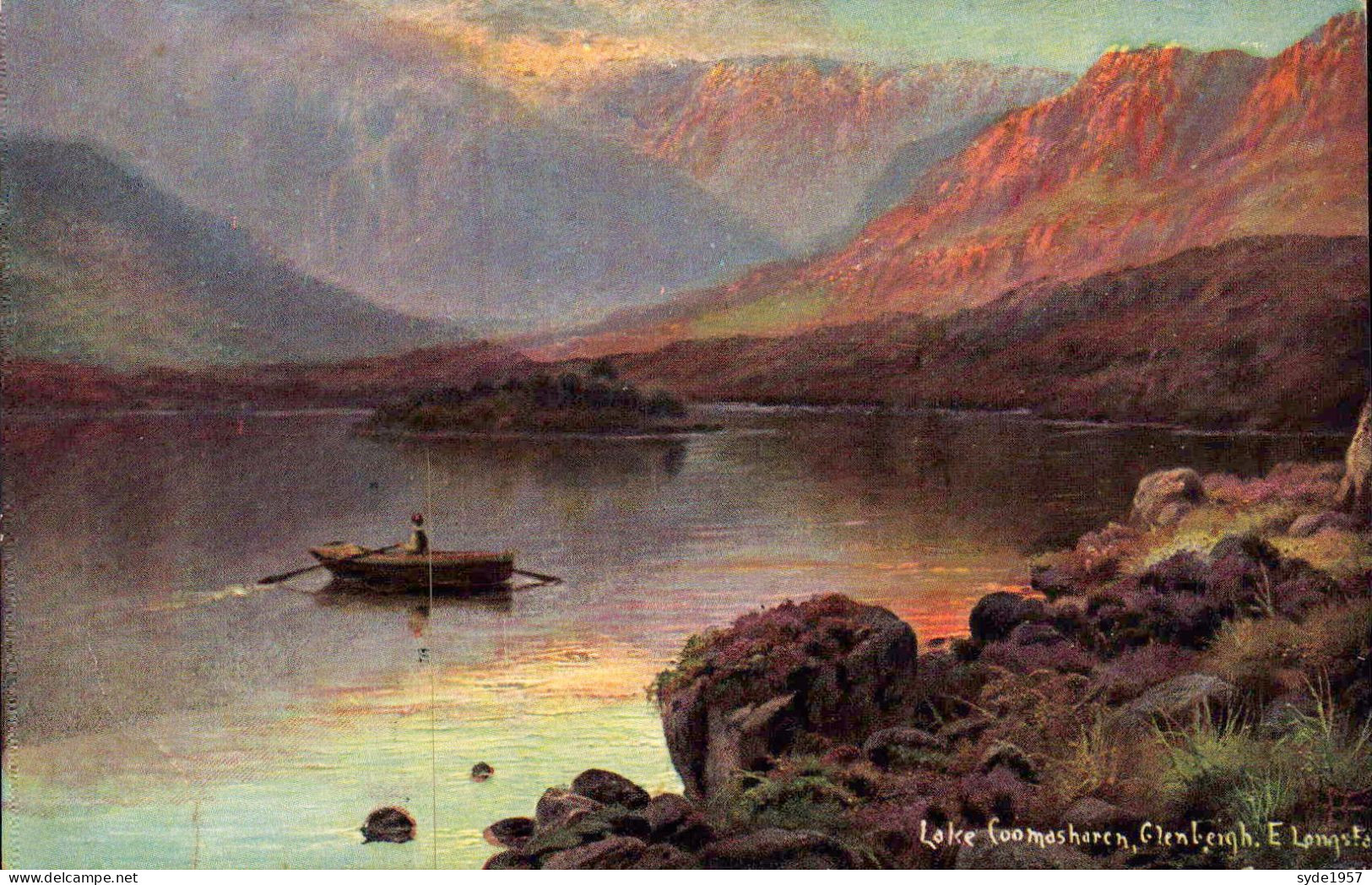 Lac Coomasharen, Glenbeigh, Carte Postale Signée Par L'artiste Ernest Longstaffe En 1905 - Kerry