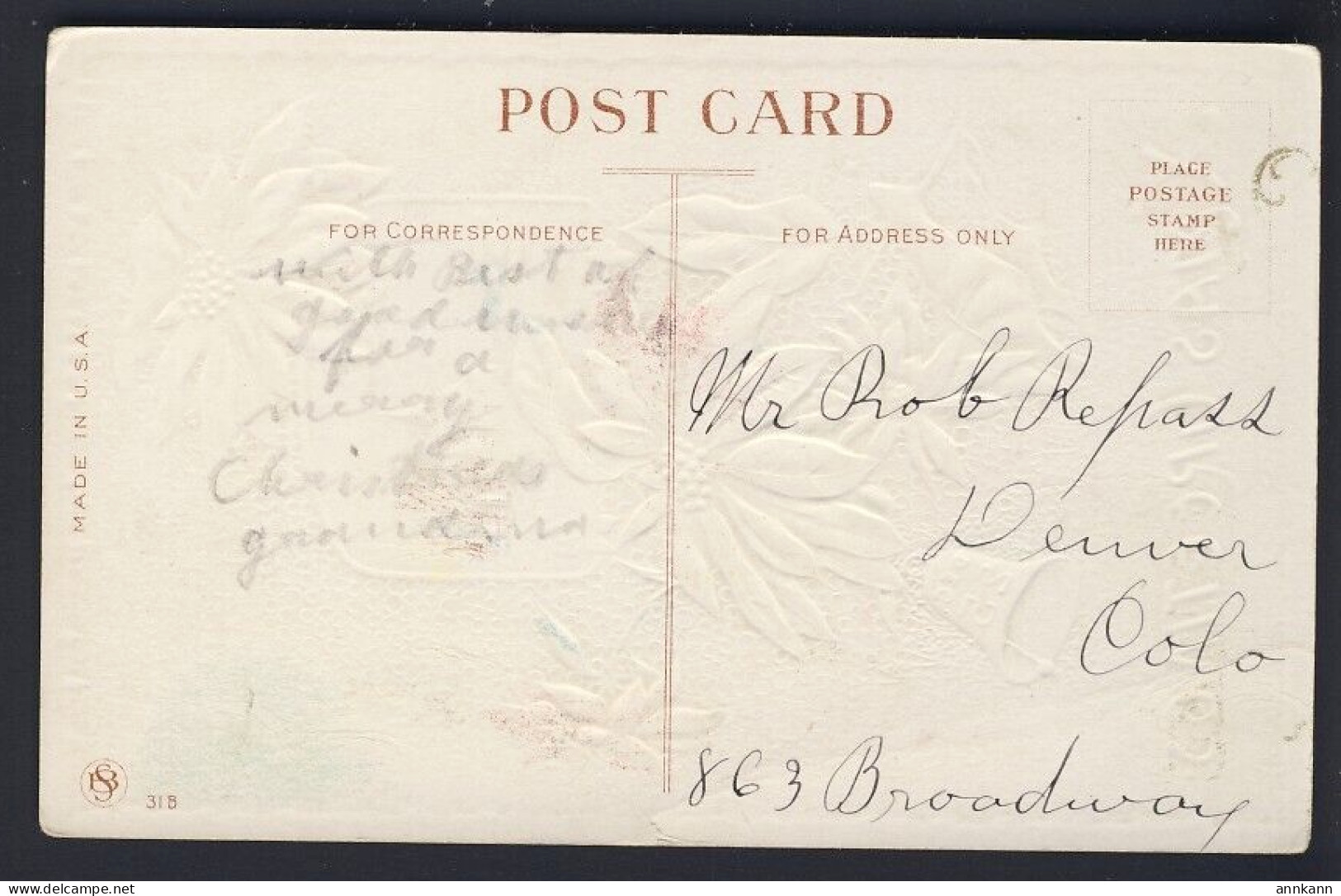 GENEALOGY - FAMILY HISTORY POSTCARD - Grandma To Grandson - Denver COLO - Genealogía