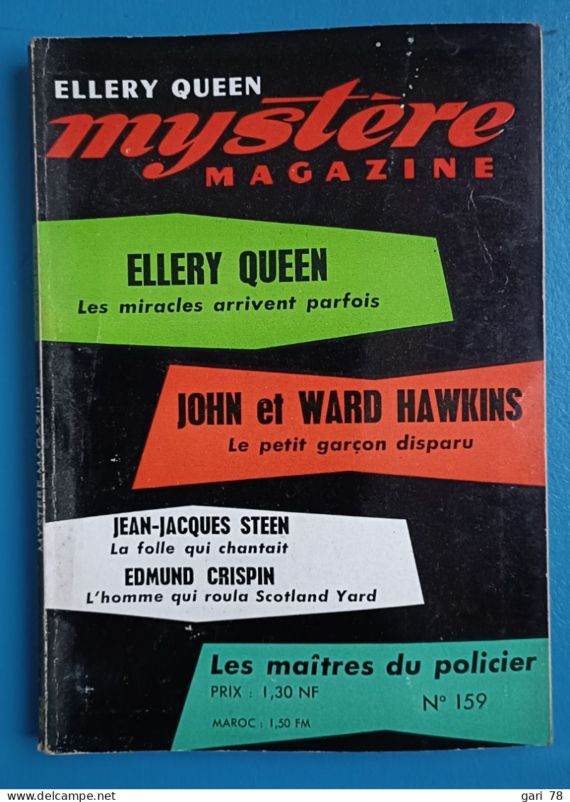 ELLERY QUEEN  MYSTERE-MAGAZINE  N° 159 Quuen / Hawkins / Steen / Crispin / - Opta - Ellery Queen Magazine