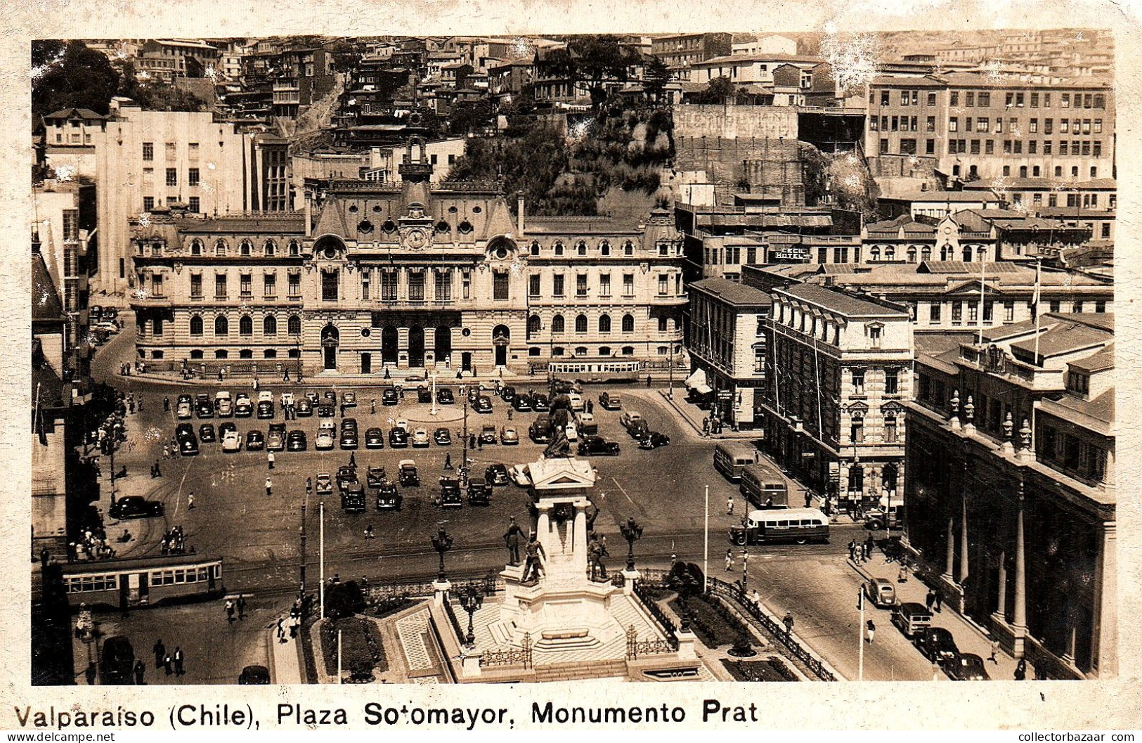 Chile Valparaiso Monumeto Prat Real Photo Postcard - Chile