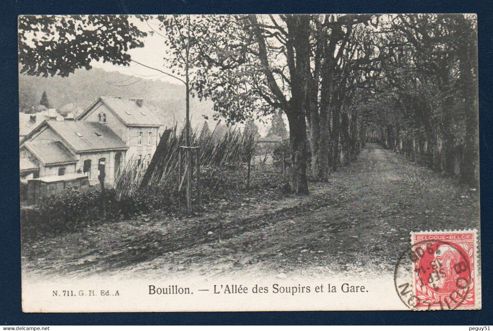 Bouillon. L'allée Des Soupirs Et La Gare. 1908 - Bouillon