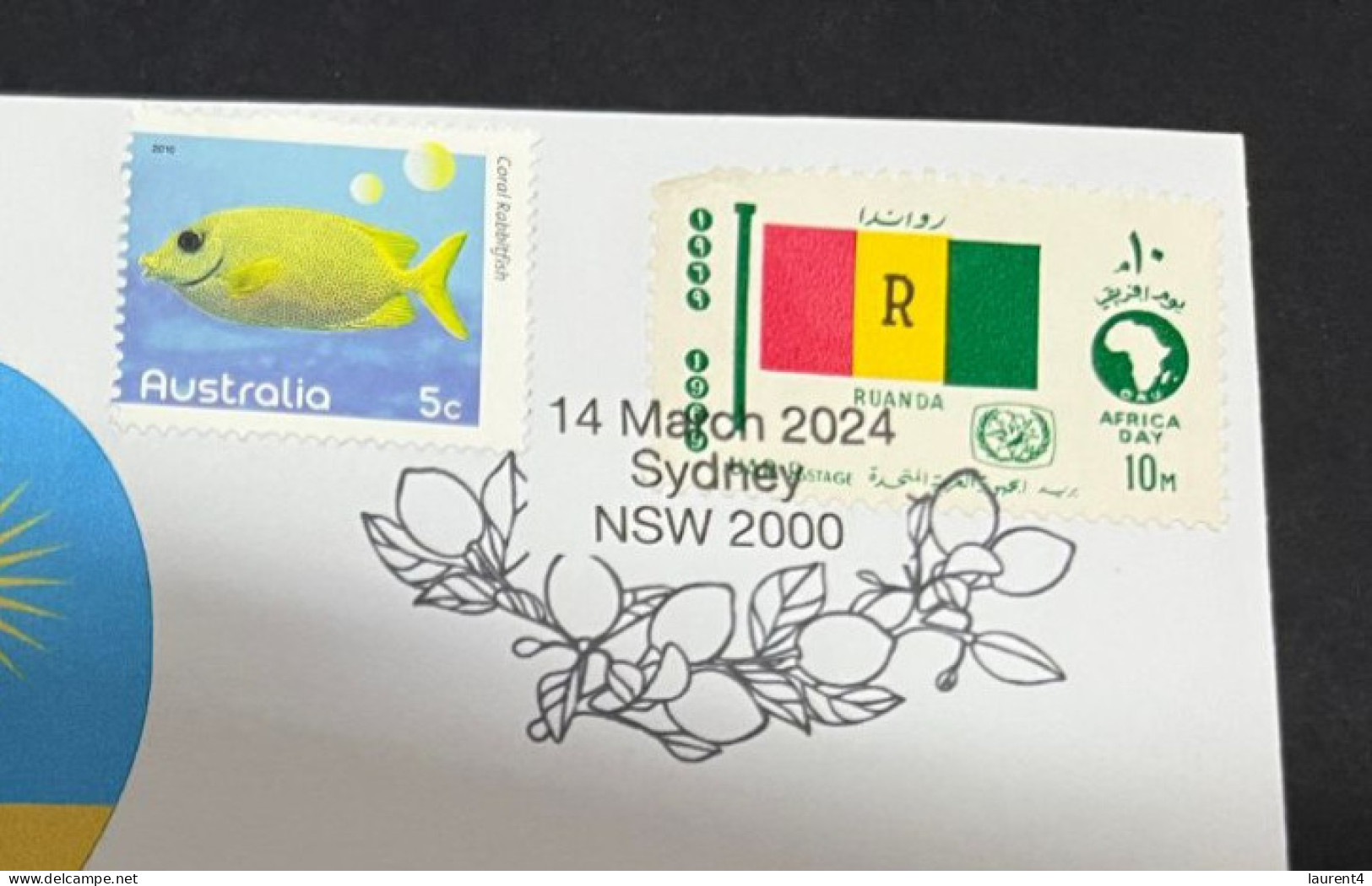 14-3-2024 (3 Y 2) COVID-19 4th Anniversary - Rwanda - 14 March 2024 (with Rwanda Football Flag Stamp) - Malattie
