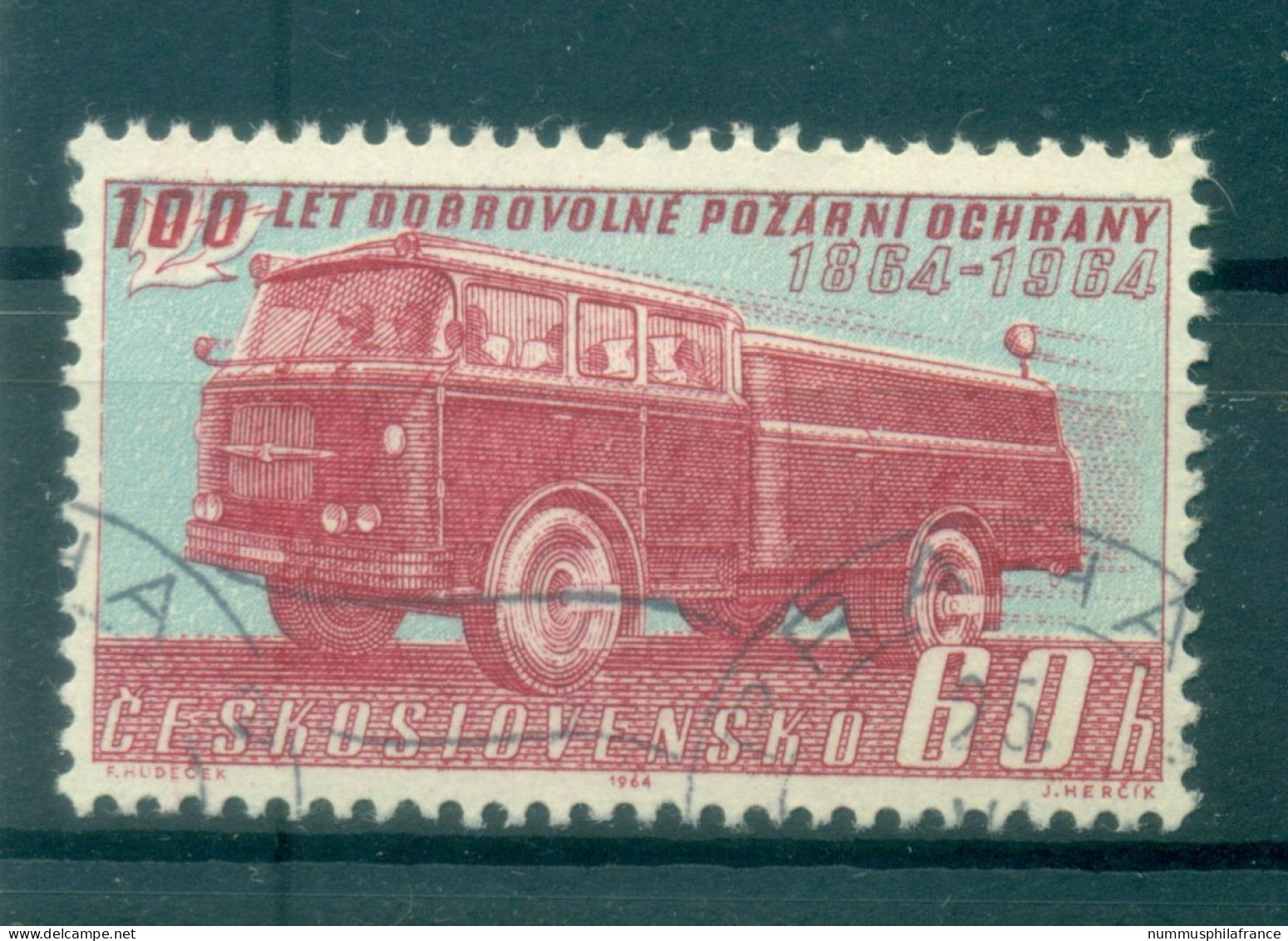 Tchécoslovaquie 1964 - Y & T N. 1347 - Pompiers Volontaires (Michel N. 1480) - Used Stamps