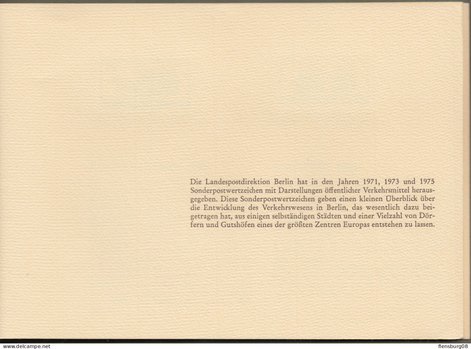 Berlin: Minister Booklet - Ministerbuch - Ministerheft , : " Sonderpostwertzeichen Berliner Verkehrsmittel 1975 " - Brieven En Documenten