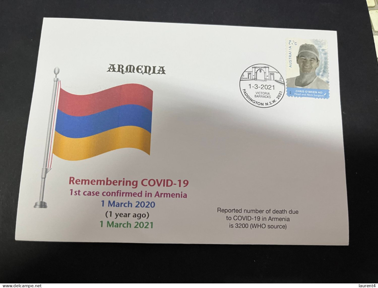 14-3-2024 (3 Y 4) COVID-19 1st Anniversary - Armenia (with OZ Famous Heart & Neck Surgeon Doctor Stamp) - Malattie