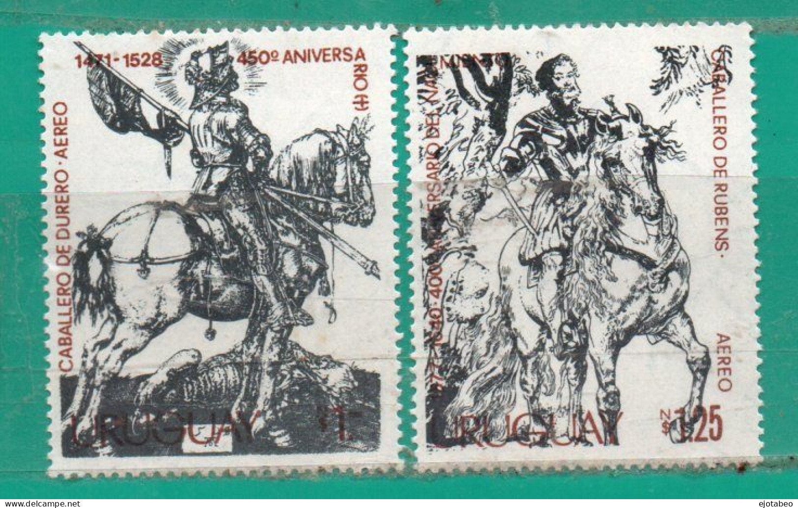 URUGUAY 1978-YT A409-A410 Ss Mint-Variedad:"Uruguay" Pasada Al Dorso-TT: Pintores, Rubens Y Dudero-Yvert € 9.00 - Uruguay