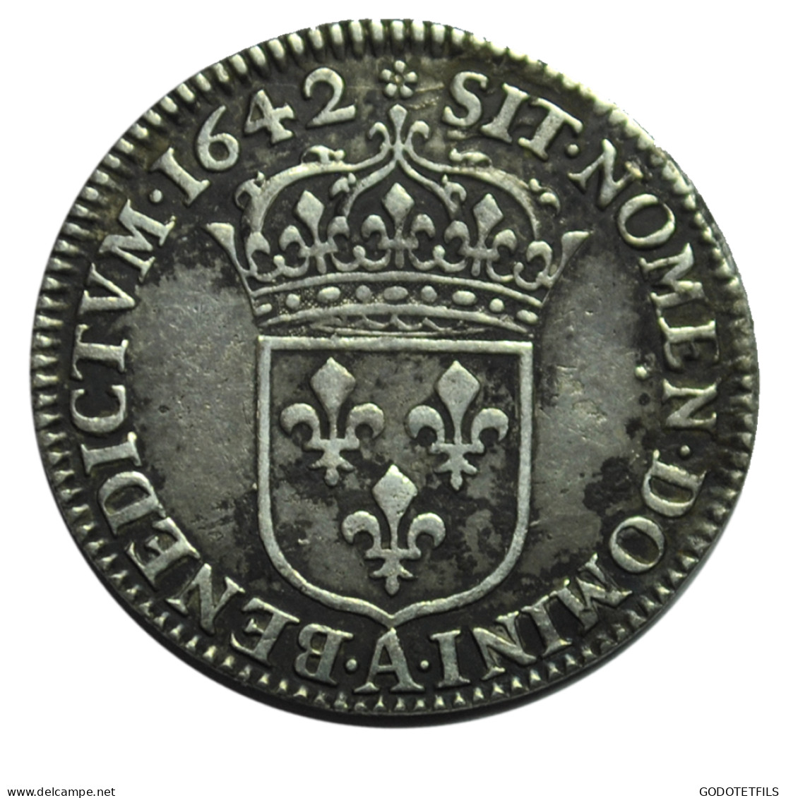 Louis XIII 1/12 Décu Poinçon De Warin 1642 Paris, Monnaie De Matignon - 1610-1643 Luigi XIII Il Giusto