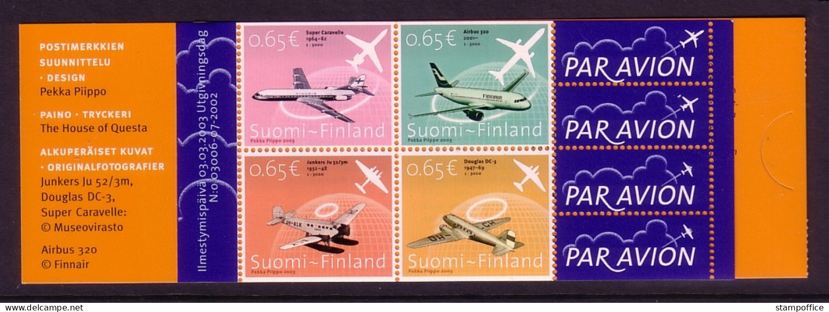 FINNLAND MH 64 POSTFRISCH(MINT) 100 JAHRE MOTORFLUG FLUGZEUGE - Postzegelboekjes