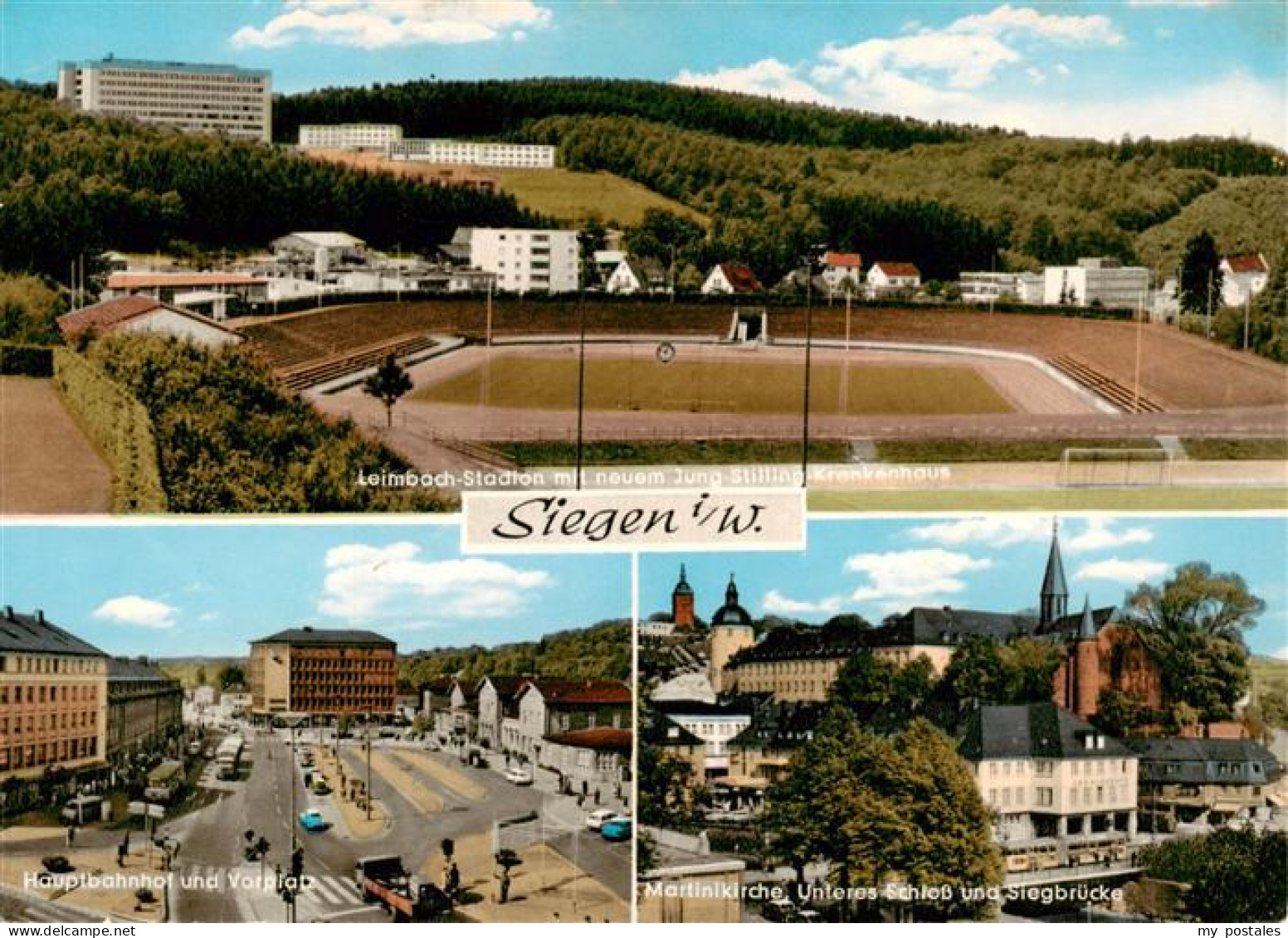 73924576 Siegen__Westfalen Leimbach Stadion Mit Neuem Jung Stilling Krankenhaus  - Siegen