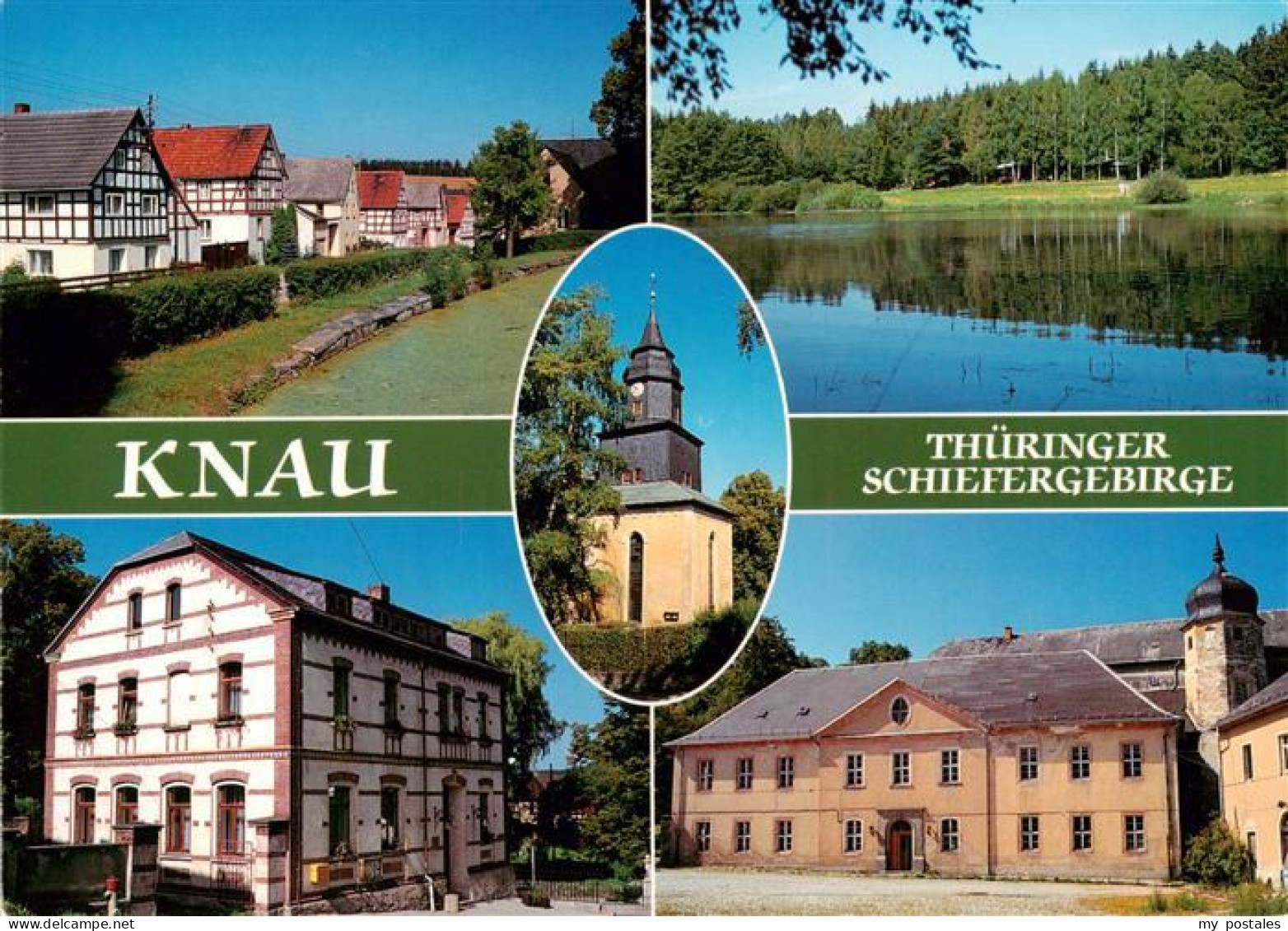 73882990 Knau Altenburg Fachwerkhaeuser Am Dorfanger Mahlteich Kirche Gemeindeve - Altenburg