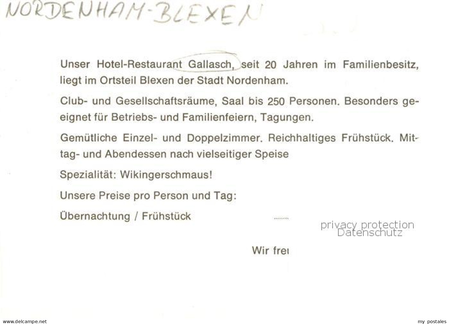 73848506 Blexen Hotel Restaurant Gallasch Blexen - Nordenham