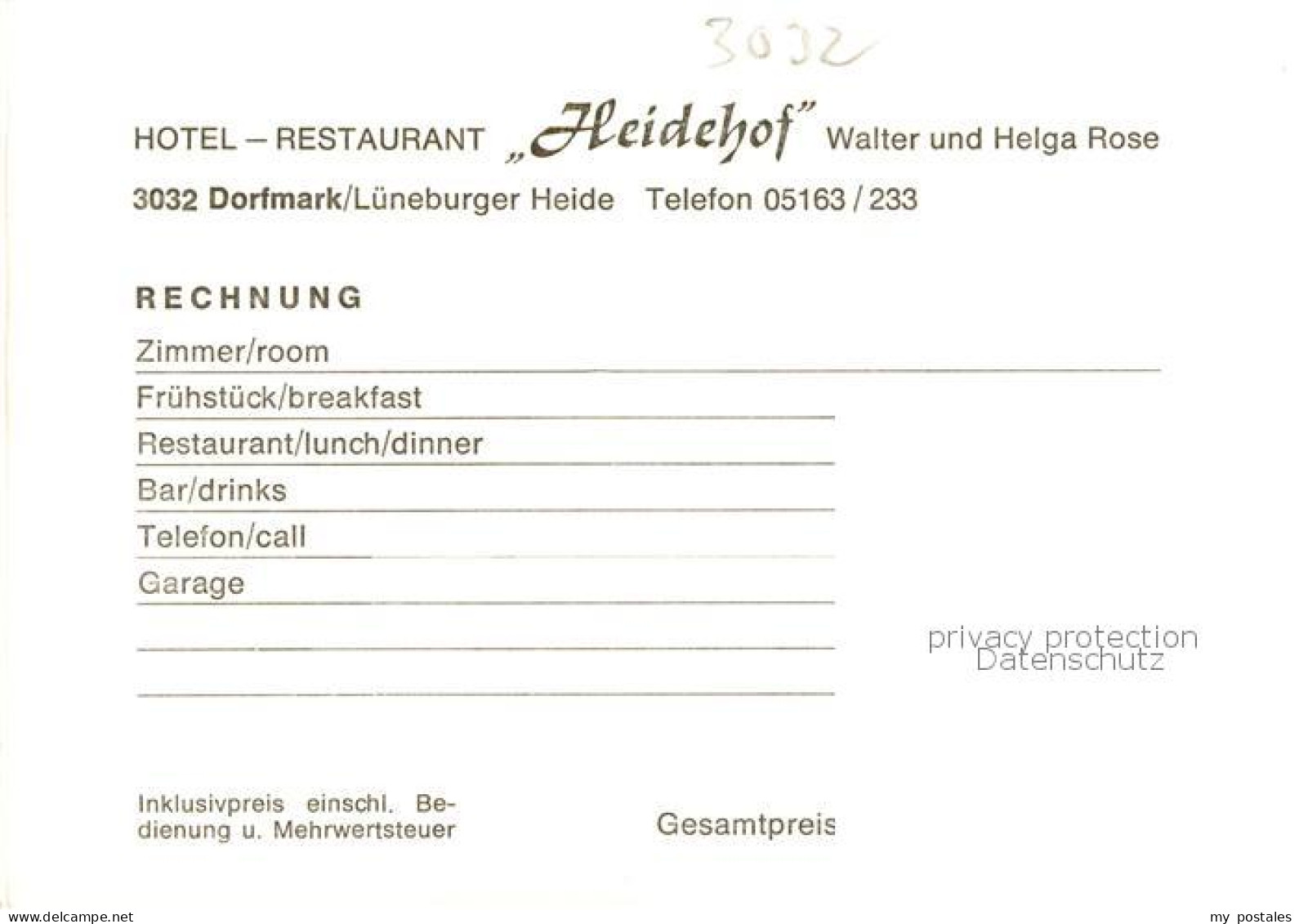 73848494 Dorfmark Bad Fallingbostel Hotel Restaurant Heidehof Fremdenzimmer Teic - Fallingbostel
