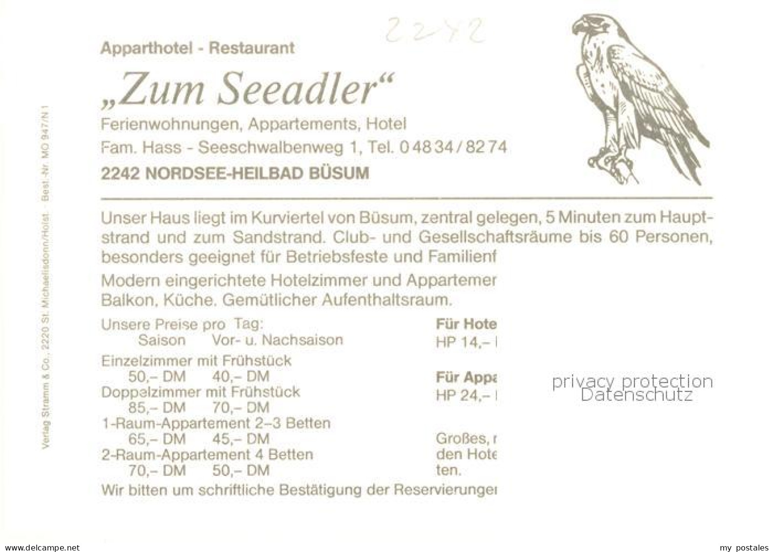73848485 Buesum Nordseebad Apparthotel Restaurant Zum Seeadler Buesum Nordseebad - Buesum