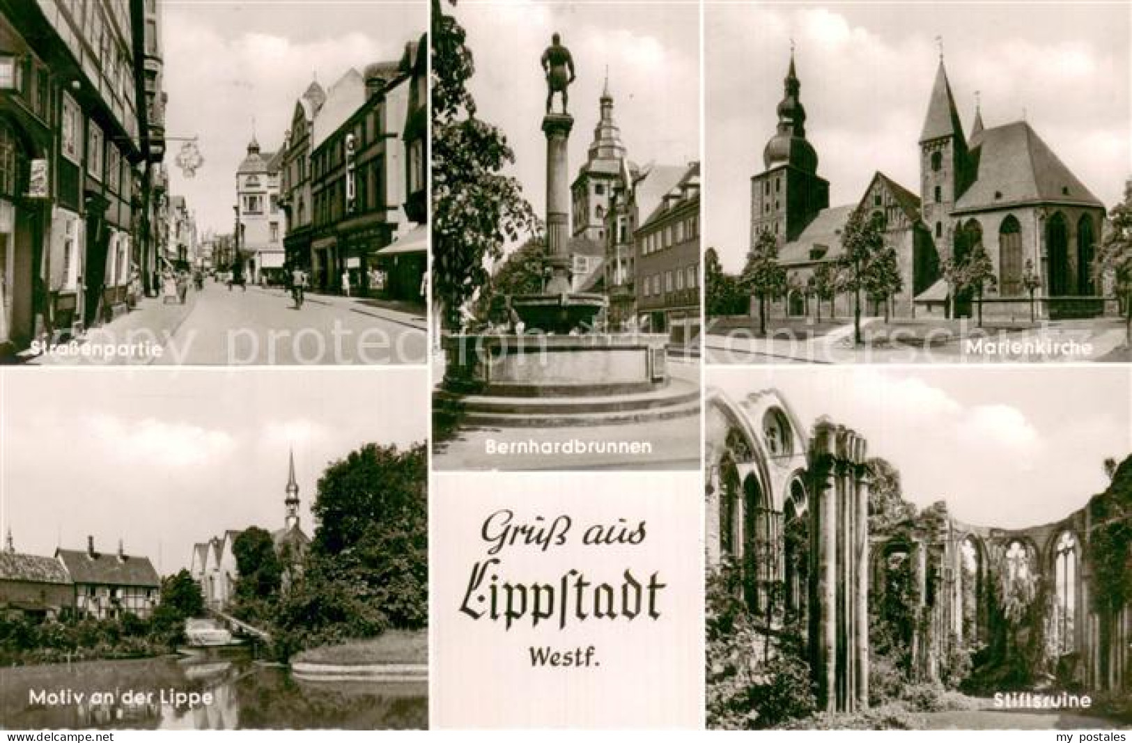 73777692 Lippstadt Strassenpartie Bernhardsbrunnen Marienkirche Motiv An Der Lip - Lippstadt