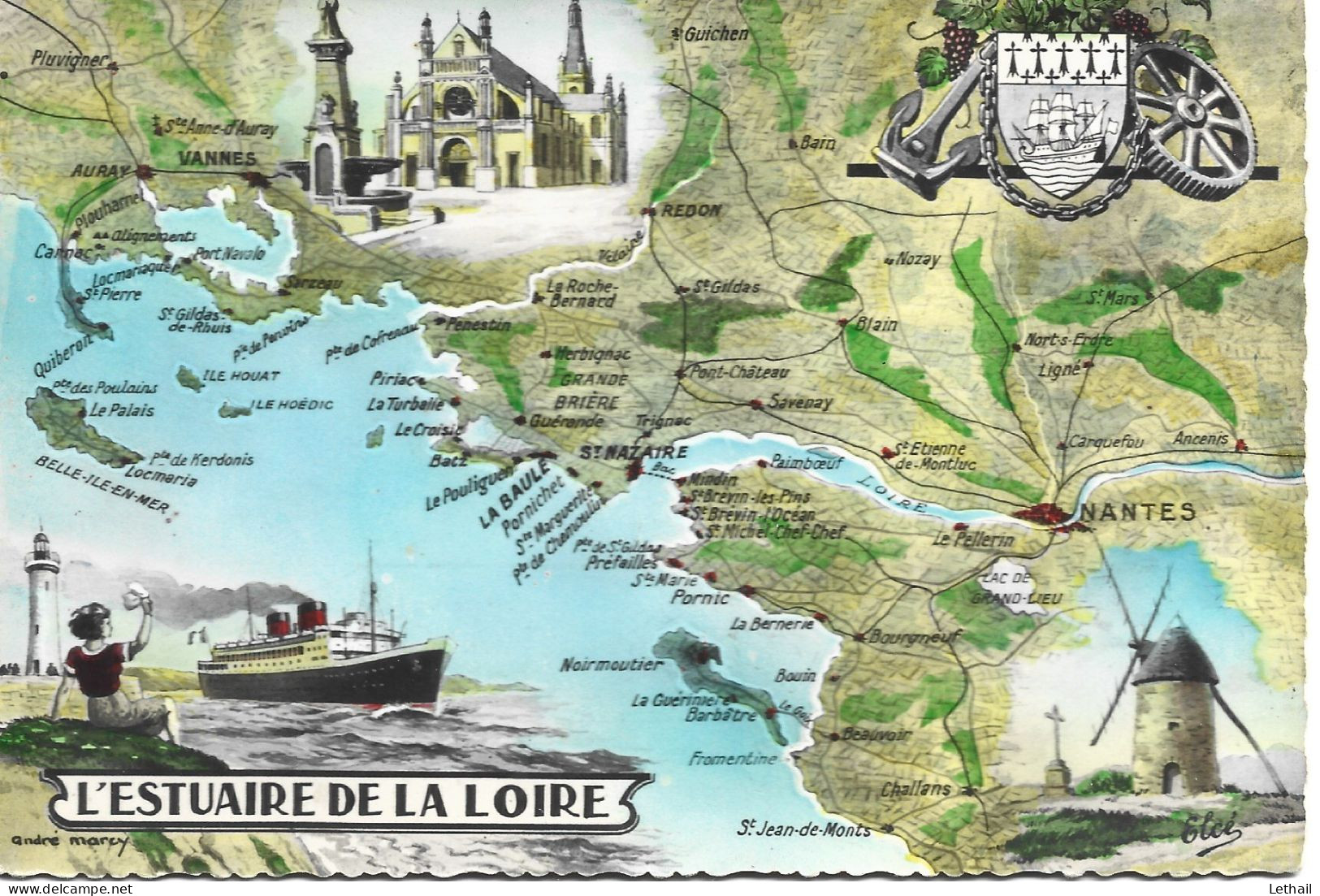 Ref ( 19101  )   L Estuaire De La Loire - Carte Geografiche