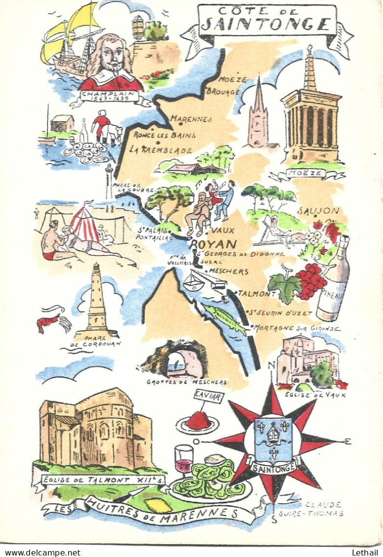 Ref ( 19102  )   Cote De Saintonge - Carte Geografiche