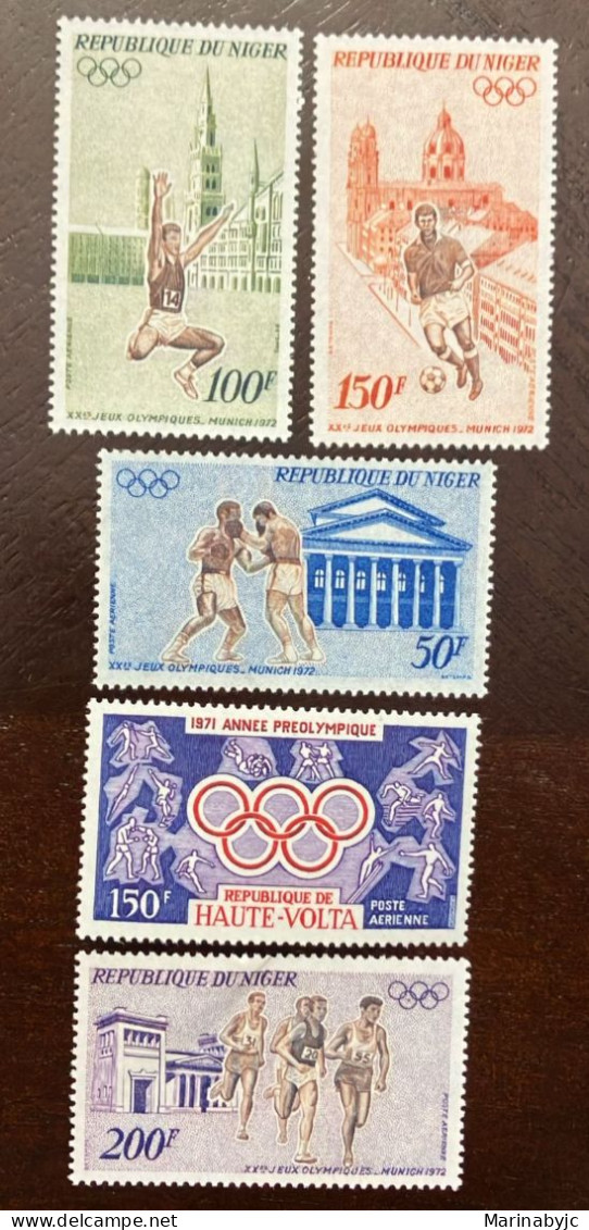 D)1972, NIGER, OLYMPIC GAMES SERIES, MUNICH, R.F, GERMAN, LONG JUMP, FOOTBALL, BOXING, RUN. MNH - Níger (1960-...)