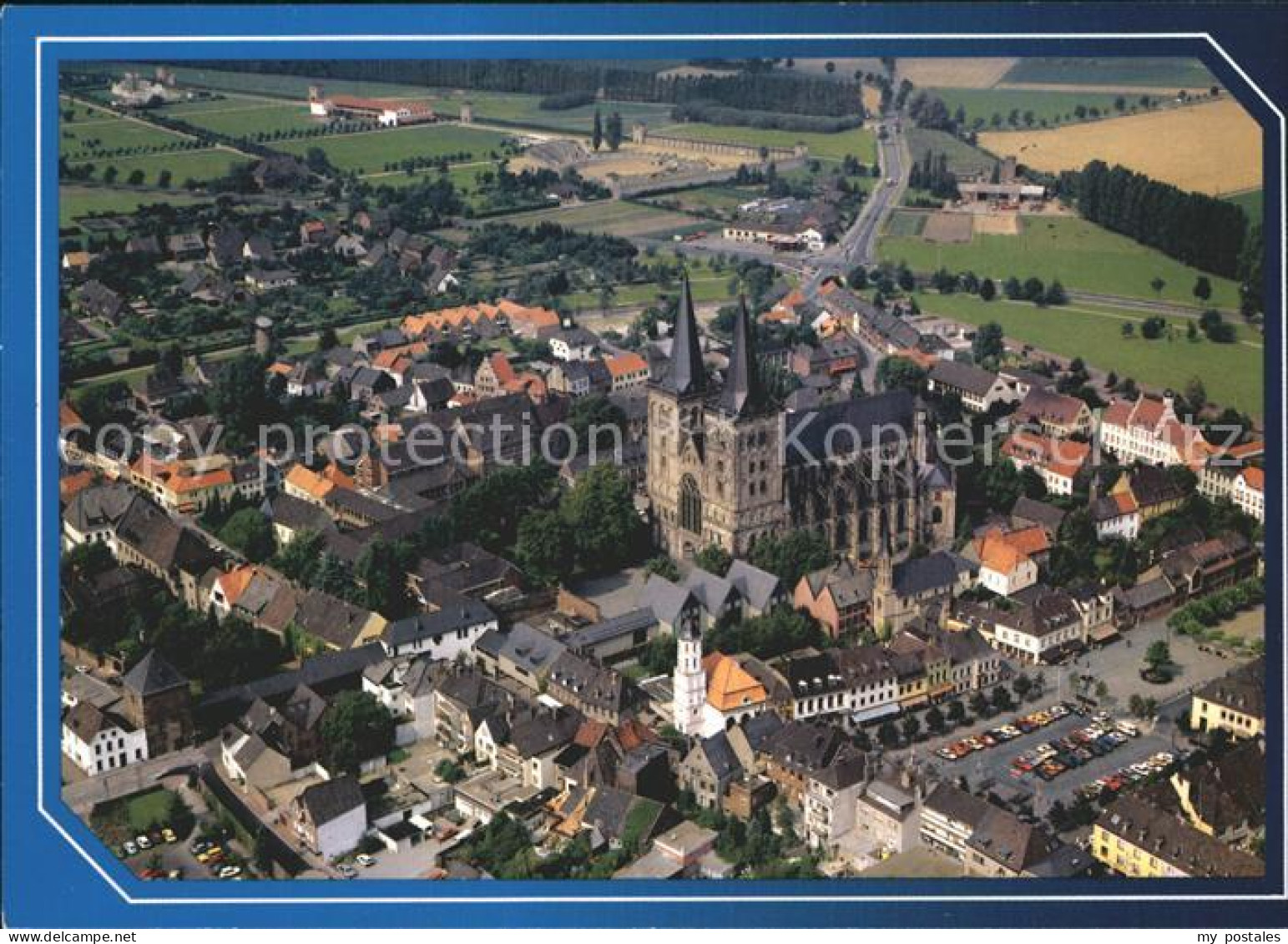 72376497 Xanten Stadtzentrum Kirche Roemisches Amphitheater Fliegeraufnahme Xant - Xanten