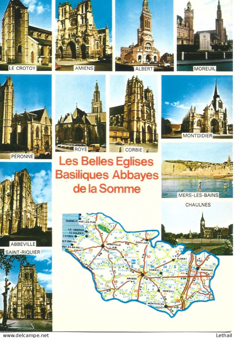 Ref ( 19124  )   Les Belles Eglises Basiliques Abbayes De La Somme - Carte Geografiche