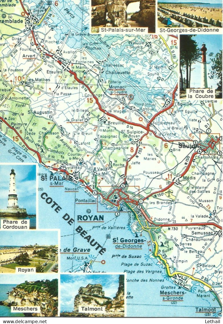 Ref ( 19125  )   COTE DE BEAUTE - Carte Geografiche