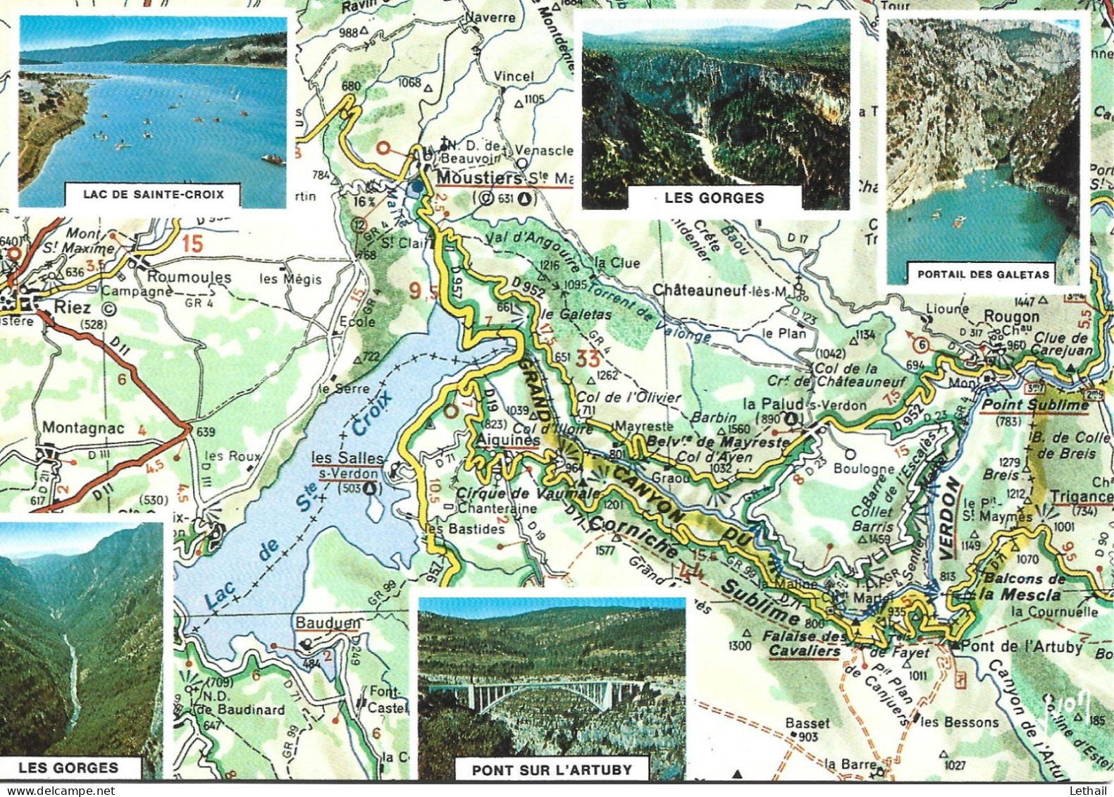 Ref ( 19130  )   Les Gorges Du Verdon - Carte Geografiche