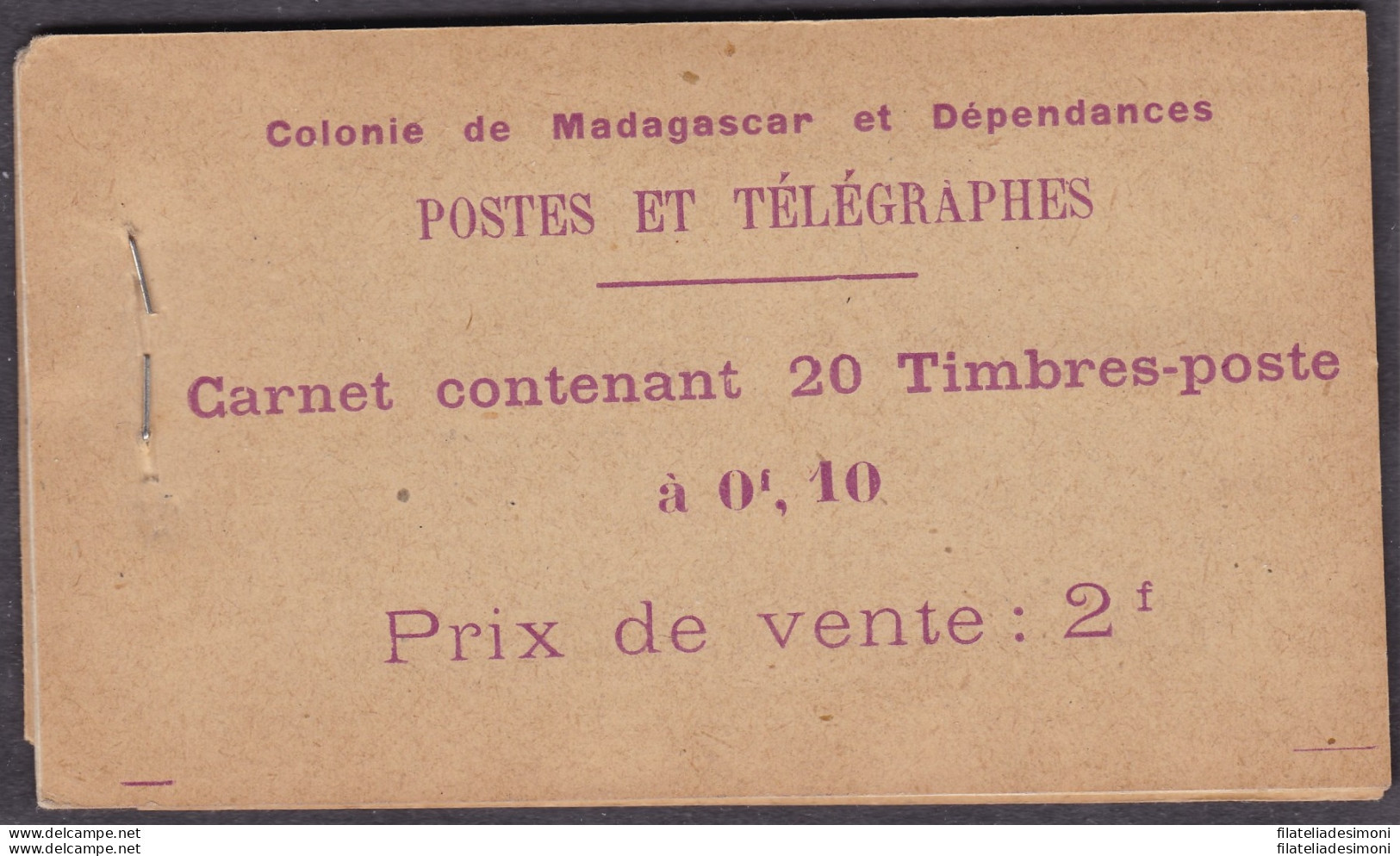 1922 SENEGAL -  Libretto/Carnet/Booklet N° 5 10c. Vert MNH/** RARO - Autres & Non Classés