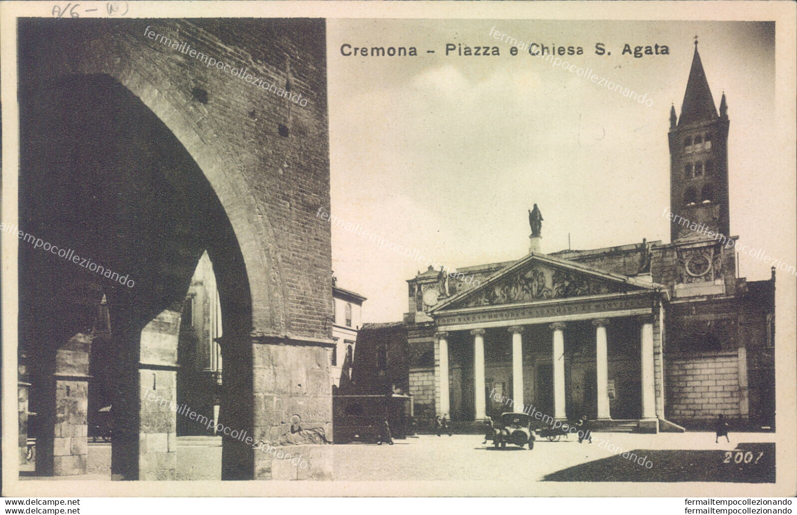 I613 Cartolina Cremona Citta'     Piazza E Chiesa S.agata Regno - Cremona